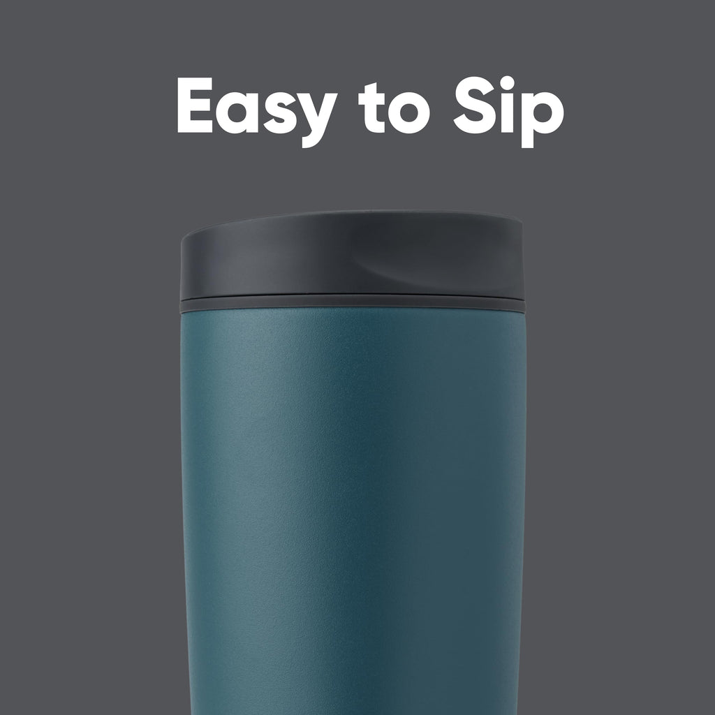 Owala SmoothSip Slider Insulated Stainless Steel Coffee Tumbler, Reusable Iced Coffee Cup, Hot Coffee Travel Mug, BPA Free 20 oz, Pucker Up