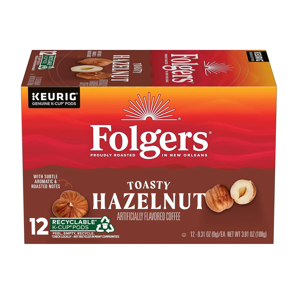 Folgers French Vanilla Artificially Flavored Coffee, Keurig K-Cup pods, 10 Count Box (Pack of 6)