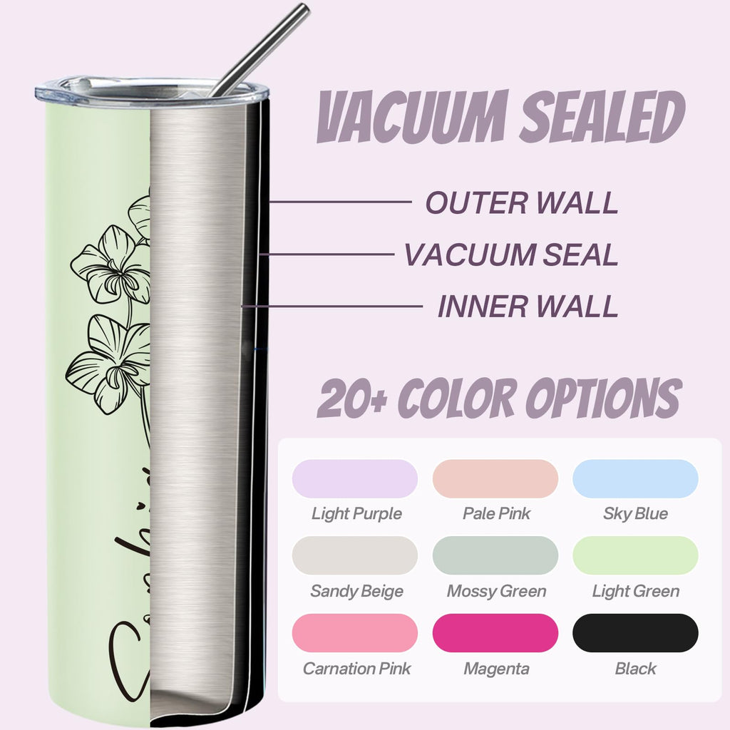 Personalized Tumbler Custom Coffee Tumbler Laser Engrave with Name 20 Oz Stainless Steel Travel Tumbler Cup Mug Personalized Gifts for Birthday Christmas Anniversary for Men Women Kids