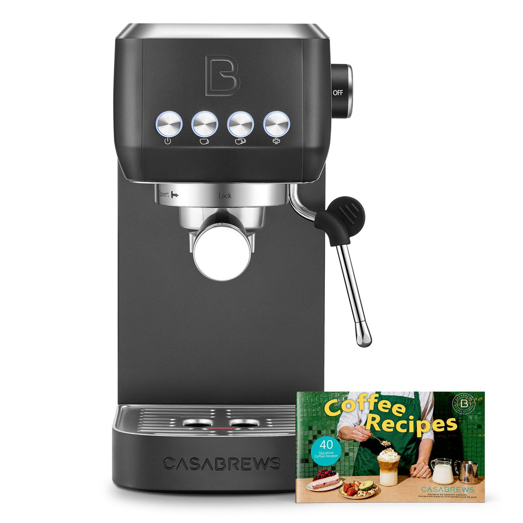 CASABREWS 3700 Essential Espresso Machine 20 Bar, Stainless Steel Cappuccino & Latte Coffee Maker with Steam Frother for Home, 43.9oz Water Tank, Silver