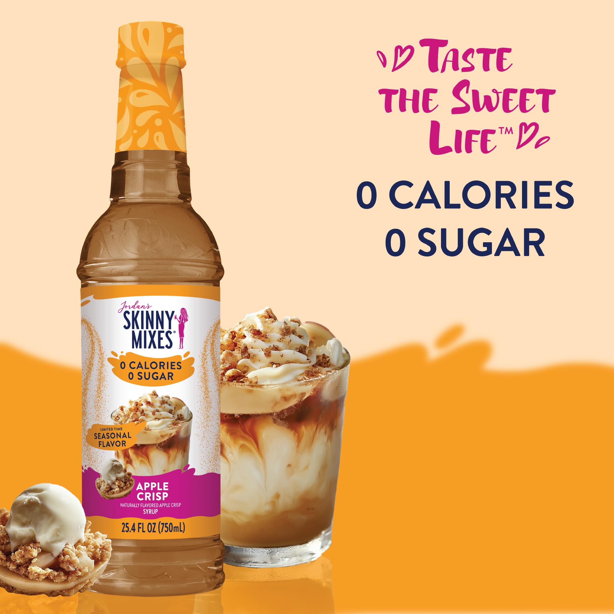 Jordan's Skinny Mixes Sugar Free Coffee Syrup, Holiday Fall Syrup Trio Coffee Flavoring Syrup, Zero Calorie Drink Mix for Lattes, Baking, Protein Shake, Dairy & Gluten Free, Kosher,12.7 Fl Oz, 3 Pack
