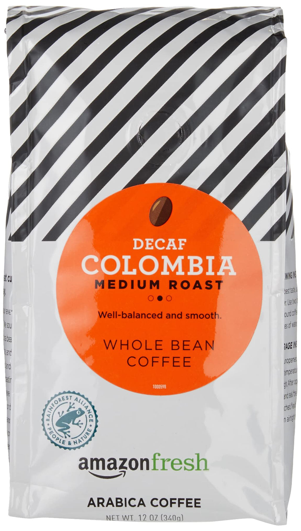 Amazon Fresh Colombia Whole Bean Coffee, Medium Roast, 12 Ounce