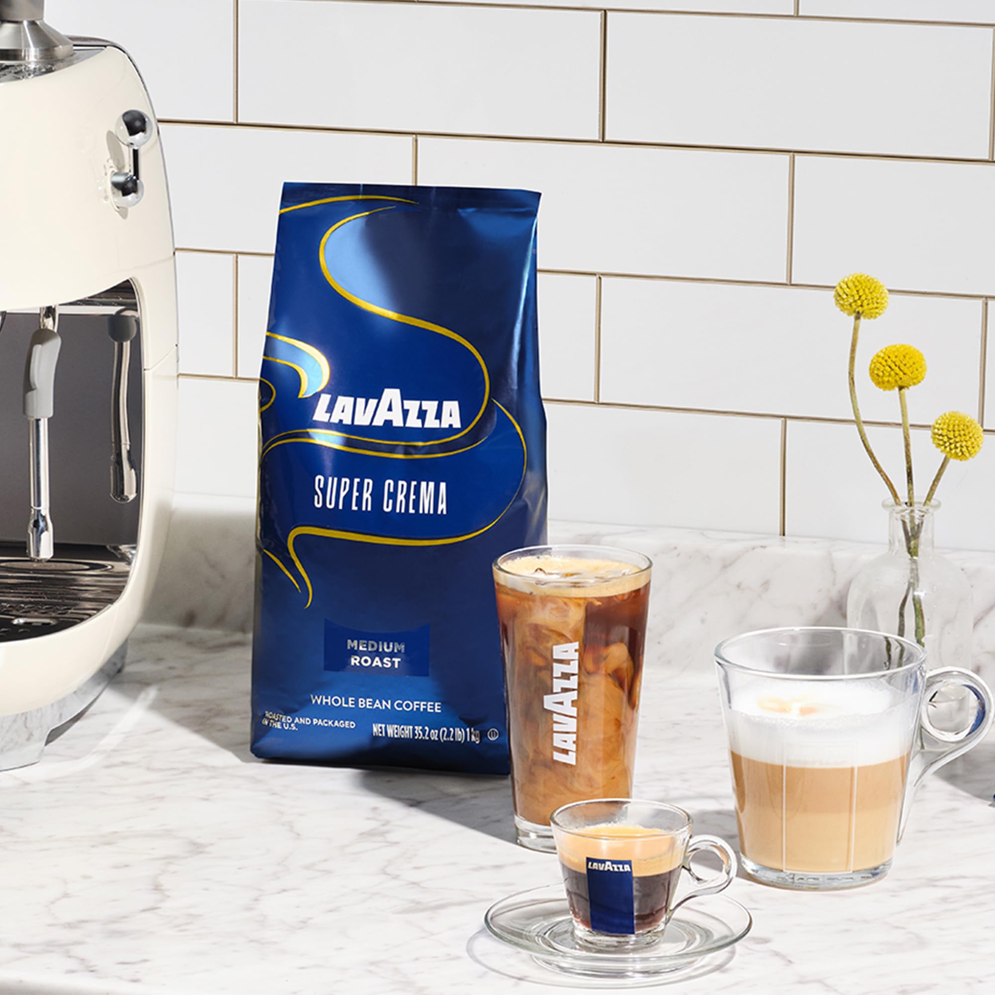 Lavazza Espresso Whole Bean Coffee, Medium Roast, 100% Arabica, 2.2 lb Bag (Pack of 1)