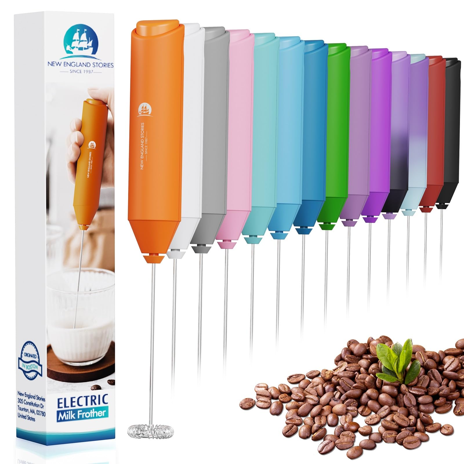 Powerful Milk Frother Handheld Foam Maker, Mini Whisk Drink Mixer for Coffee, Cappuccino, Latte, Matcha, Hot Chocolate, No Stand, Green