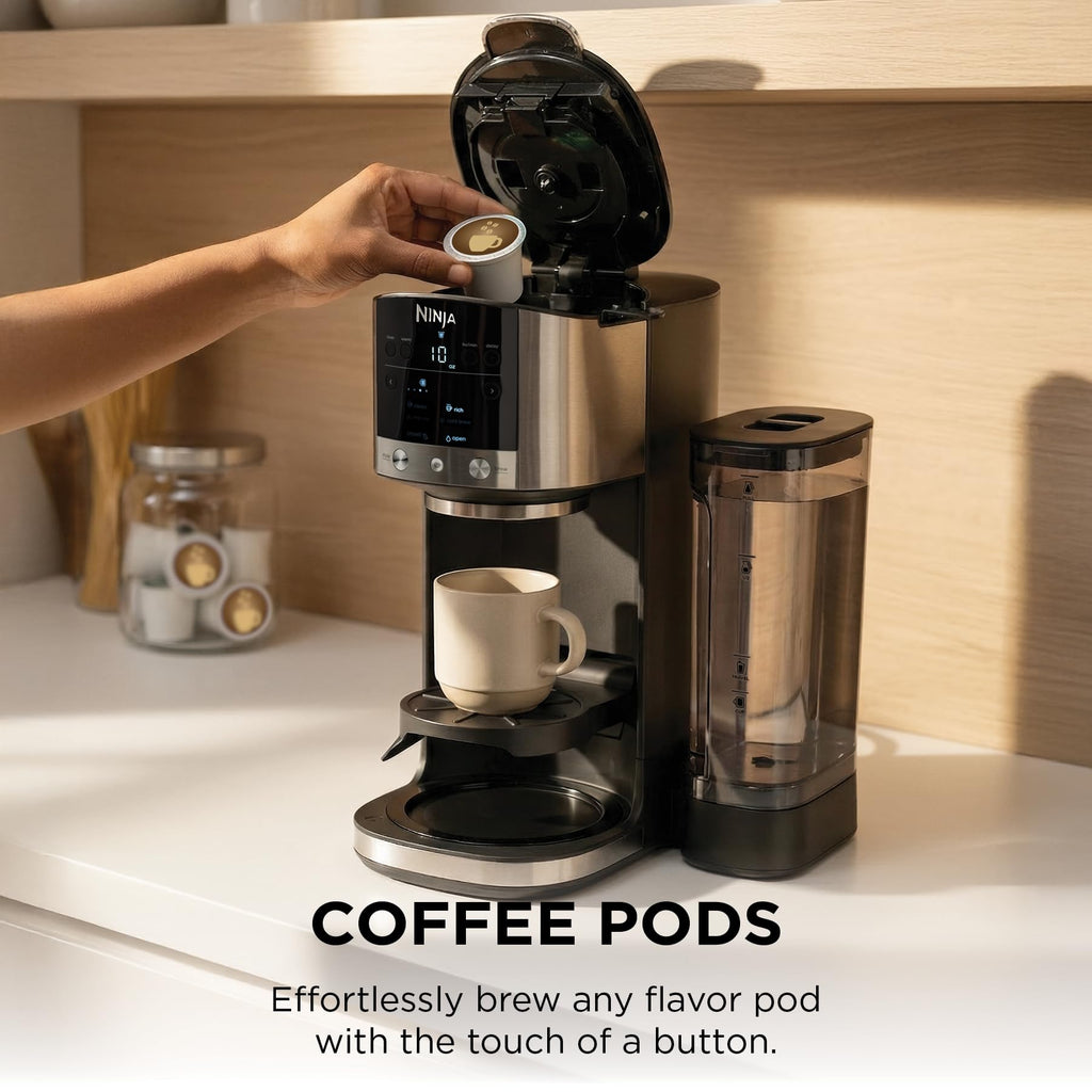 Ninja 12-Cup Programmable Coffee Brewer, 2 Brew Styles, Adjustable Warm Plate, 60oz Water Reservoir, Delay Brew - Black/Stainless Steel