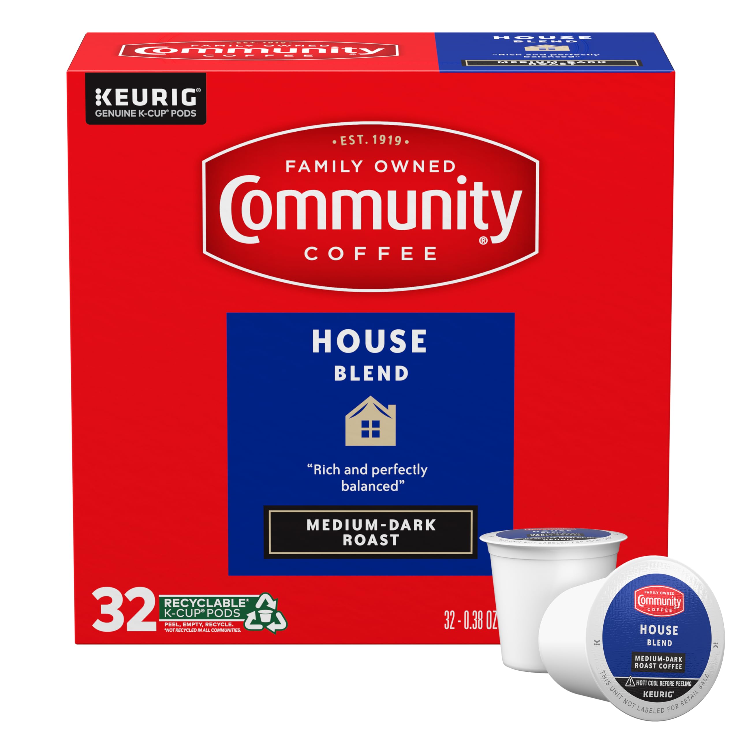Community Coffee Café Special Medium-Dark Roast Single Serve Keurig K-Cup Pods 32 ct Box