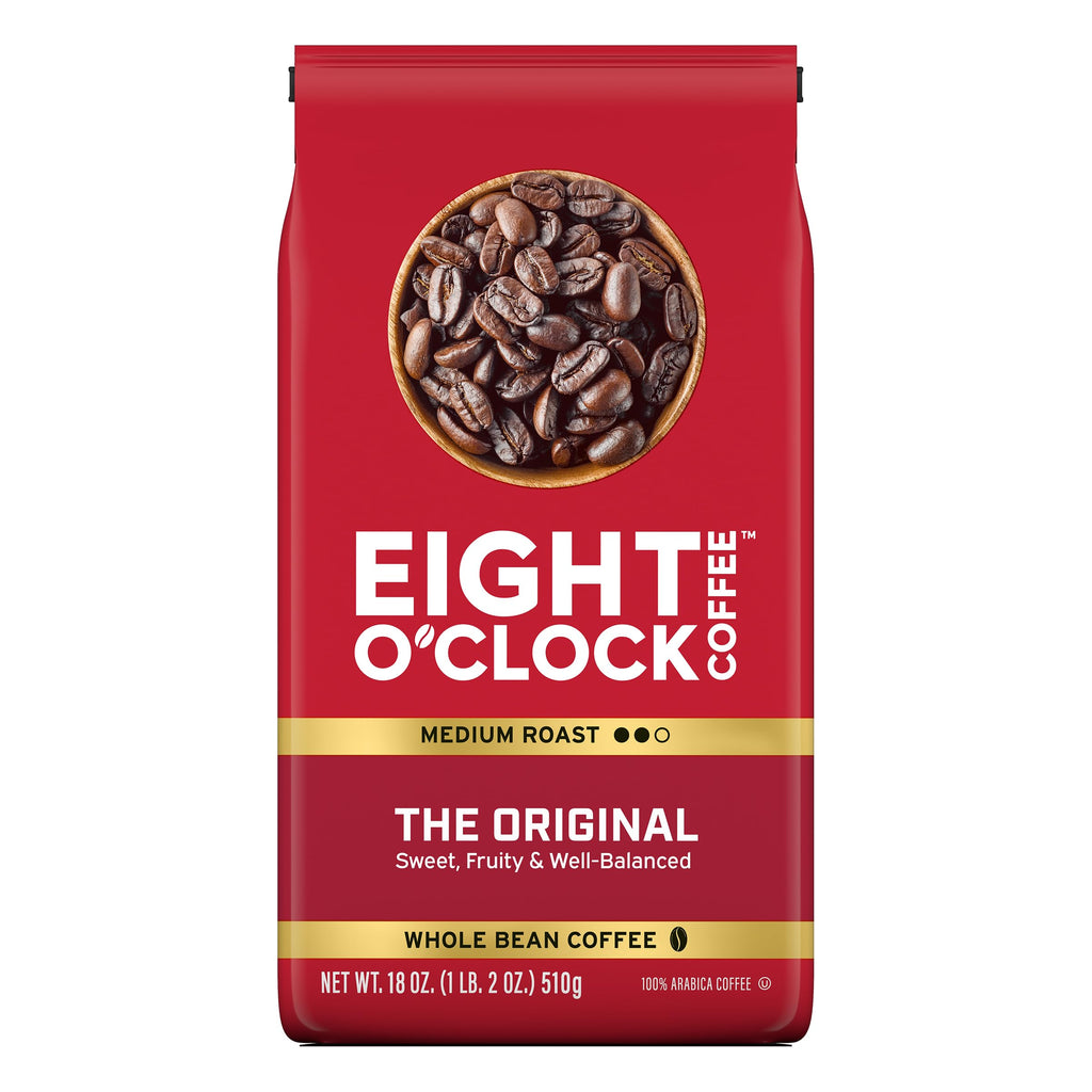 Eight O'Clock Coffee The Original, Medium Roast Whole Bean Coffee, Sweet, Fruity, Well Balanced, 30 Ounce (Pack of 1)