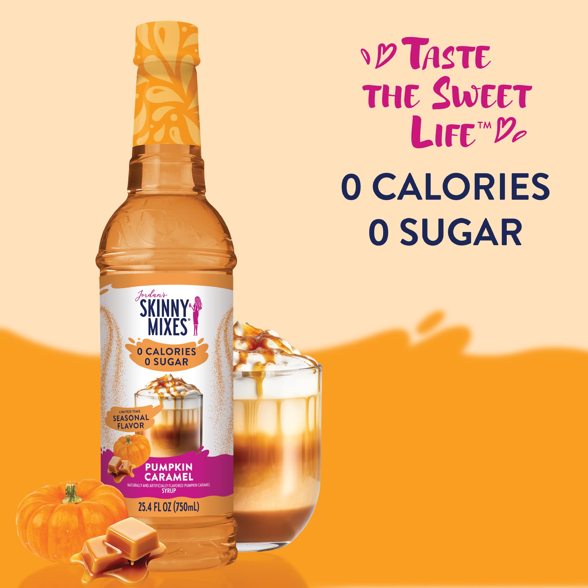 Jordan's Skinny Mixes Sugar Free Coffee Syrup, Holiday Fall Syrup Trio Coffee Flavoring Syrup, Zero Calorie Drink Mix for Lattes, Baking, Protein Shake, Dairy & Gluten Free, Kosher,12.7 Fl Oz, 3 Pack