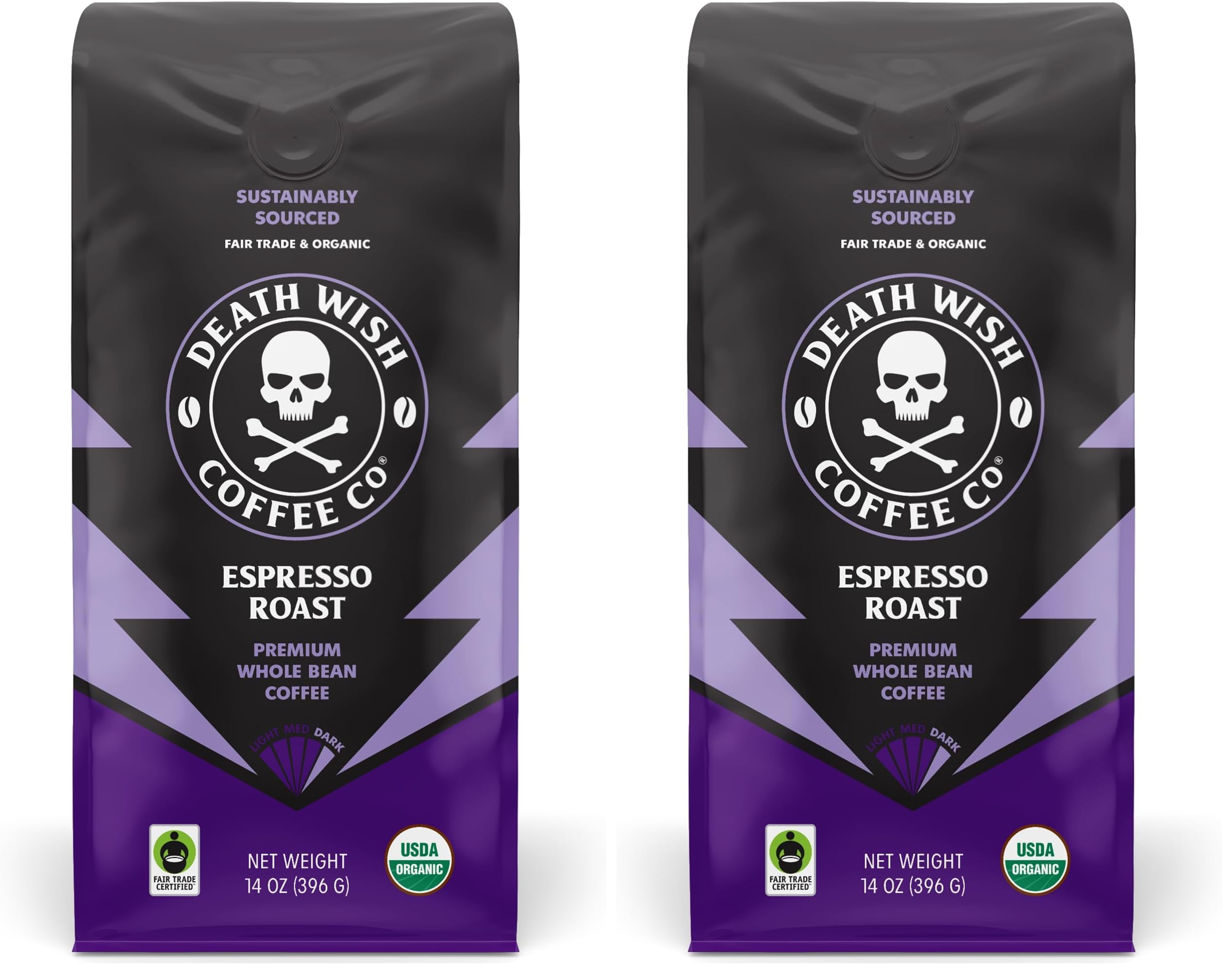 Death Wish Coffee, Valhalla Java Odinforce Blend Whole Bean, USDA Organic and Fair Trade, 12 oz (Pack of 1)
