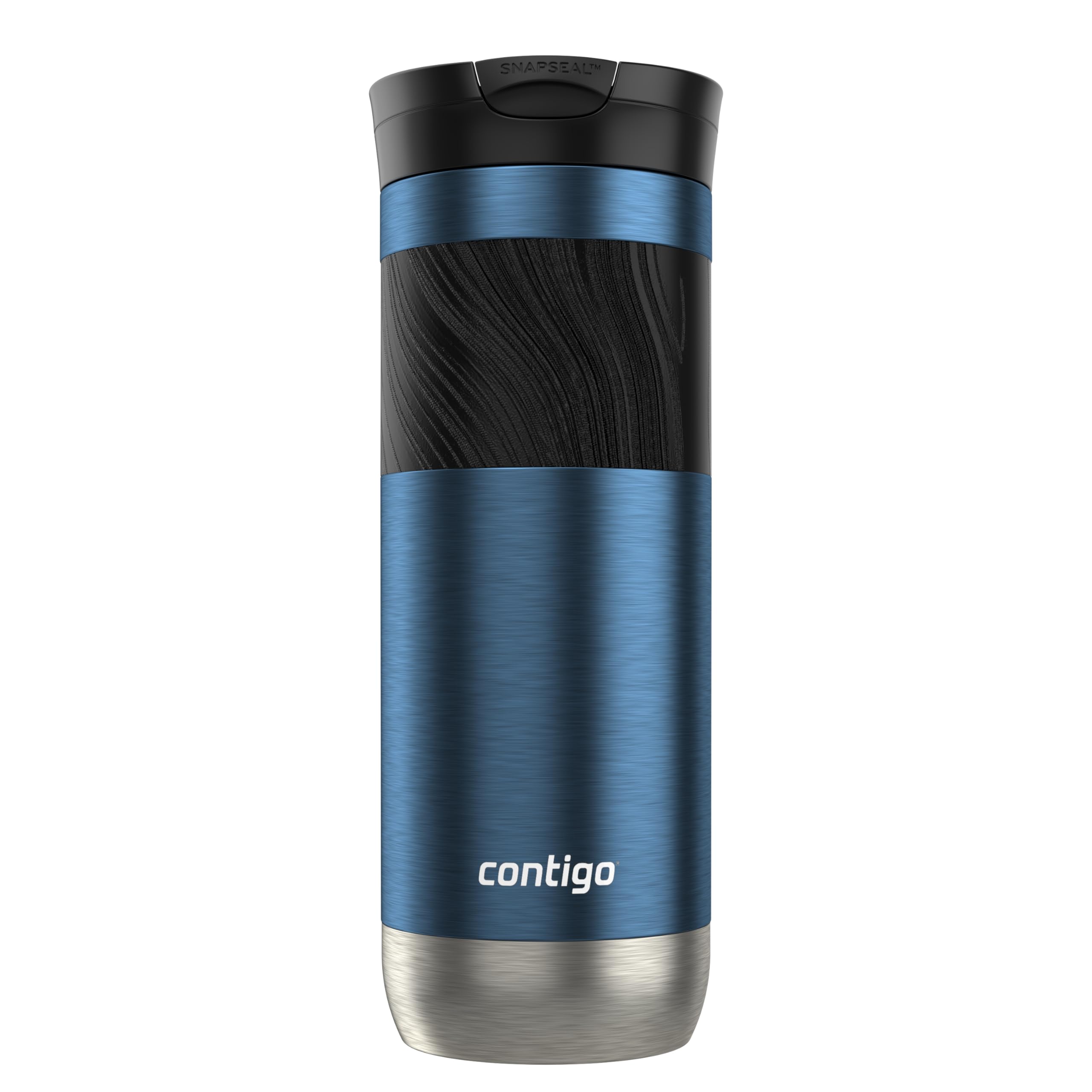 Contigo Byron Vacuum-Insulated Stainless Steel Travel Mug with Leak-Proof Lid Reusable Coffee Mug or Water Bottle BPA-Free 16oz Licorice Keeps Beverages Hot for 6 Hours or Cold for 12 Hours