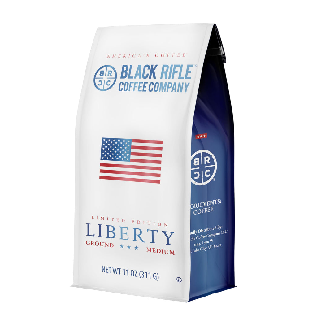 Black Rifle Coffee Company Just Black, 18oz Bag, Ground Coffee Medium Roast - Roasted Blend Made from Arabica Beans - Colombian & Brazilian Beans - Veteran Founded & American Made