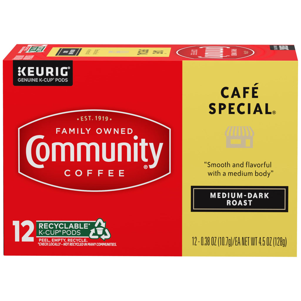 Community Coffee Café Special Medium-Dark Roast Single Serve Keurig K-Cup Pods 32 ct Box