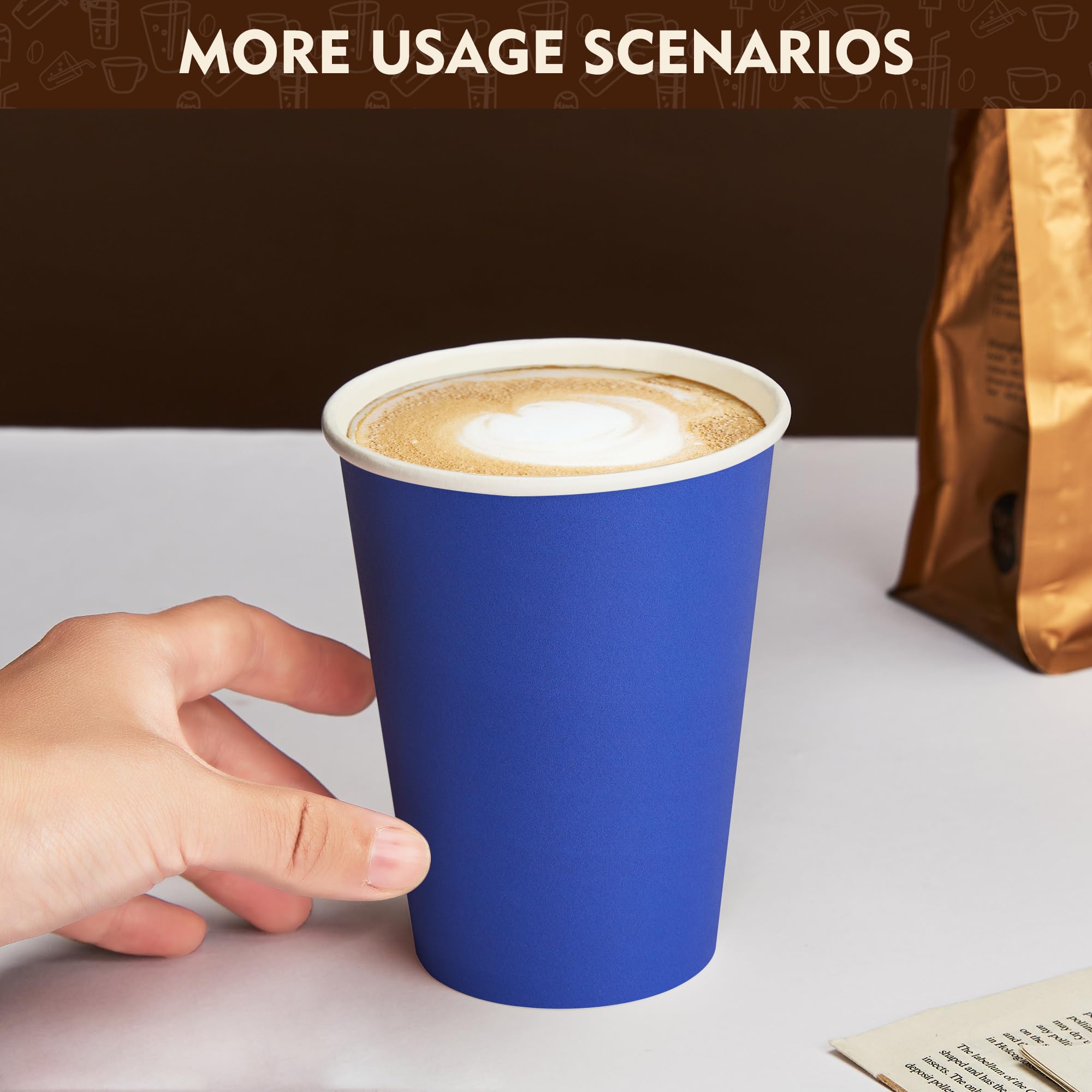 YEEHAW 100 Pack 16 oz Disposable Coffee Cups with Lids, Heat & Leak-proof Paper Cups, to Go Coffee Cups for Hot & Cold Beverage