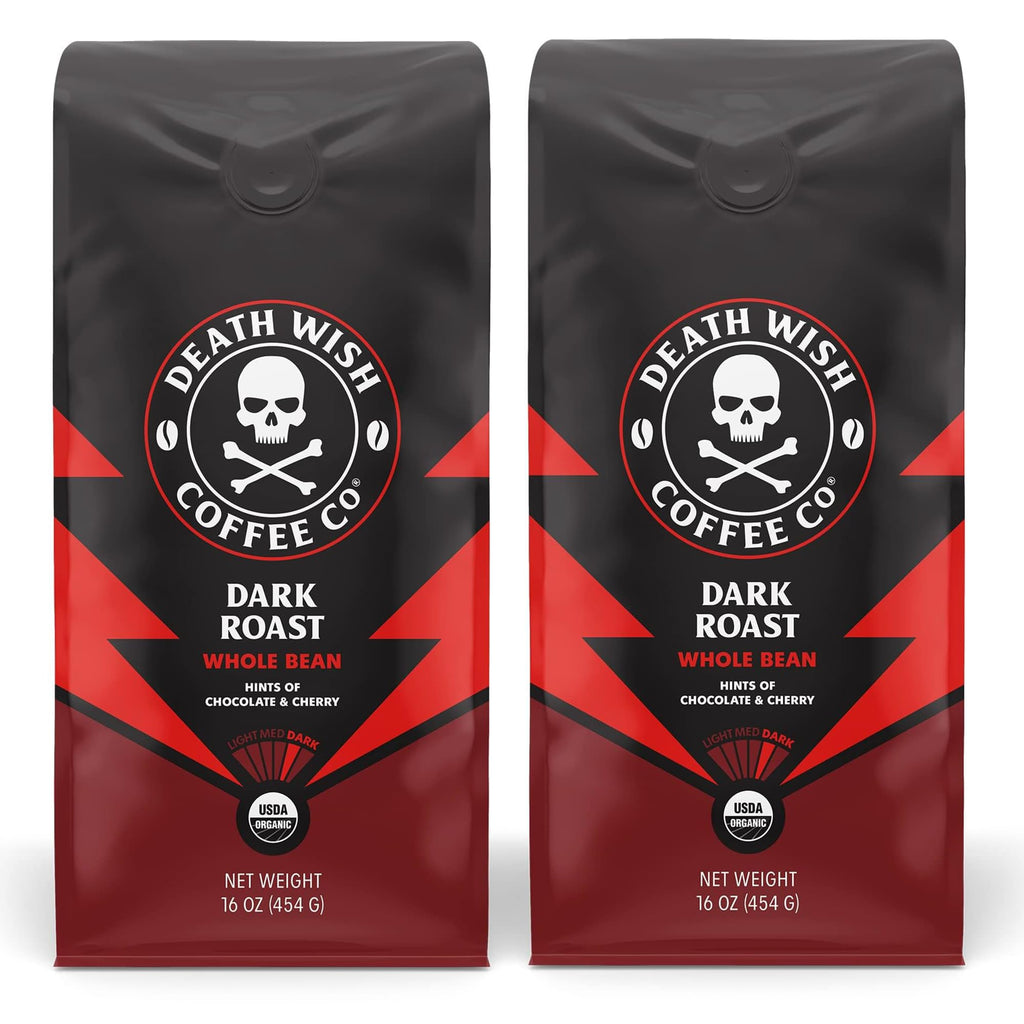 Death Wish Coffee, Valhalla Java Odinforce Blend Whole Bean, USDA Organic and Fair Trade, 12 oz (Pack of 1)