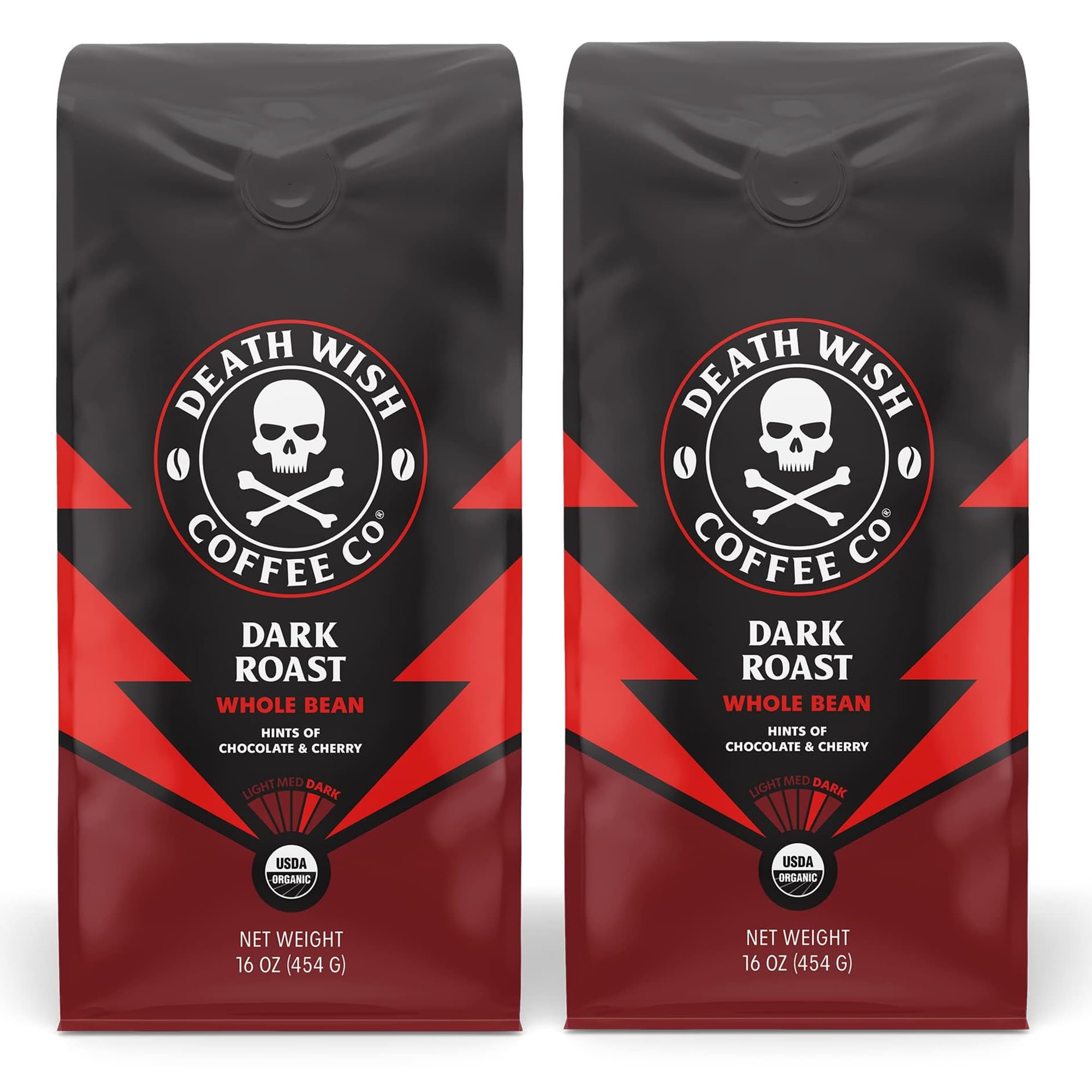 Death Wish Coffee, Valhalla Java Odinforce Blend Whole Bean, USDA Organic and Fair Trade, 12 oz (Pack of 1)