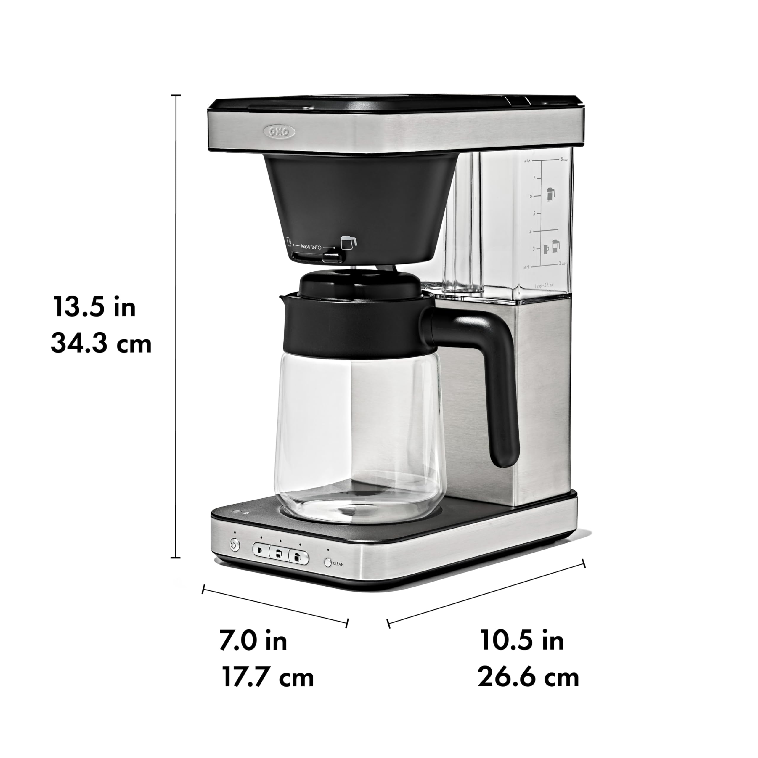 OXO Brew 8-Cup Coffee Maker - Single-Serve & Carafe, Thermal Stainless Steel, SCA Certified