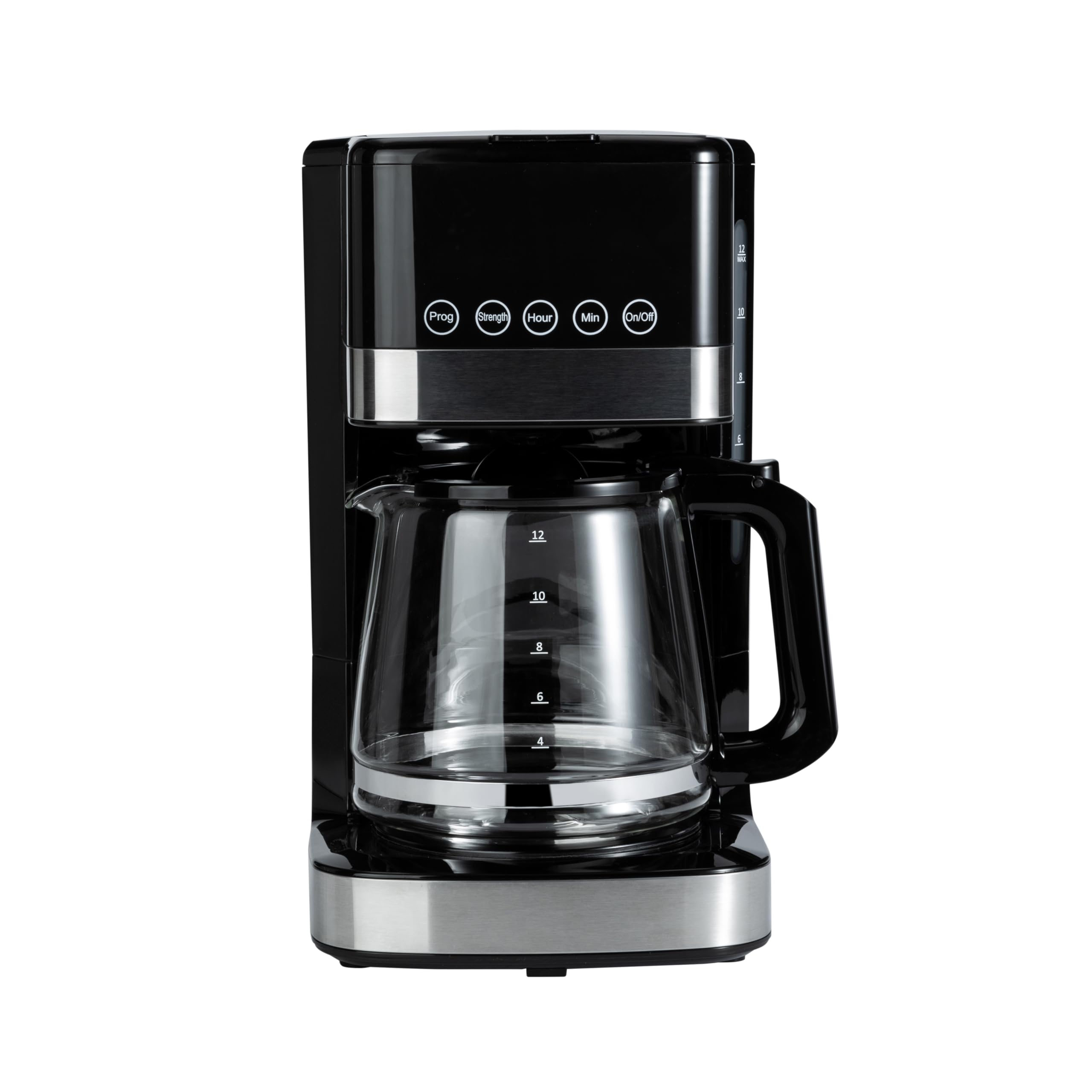 Amazon Basics 5 Cup Drip Coffee Maker with Glass Coffee Pot (0.8 Qt), Auto Shut-off, Auto Pause, Removable Filter Basket, Matte Black