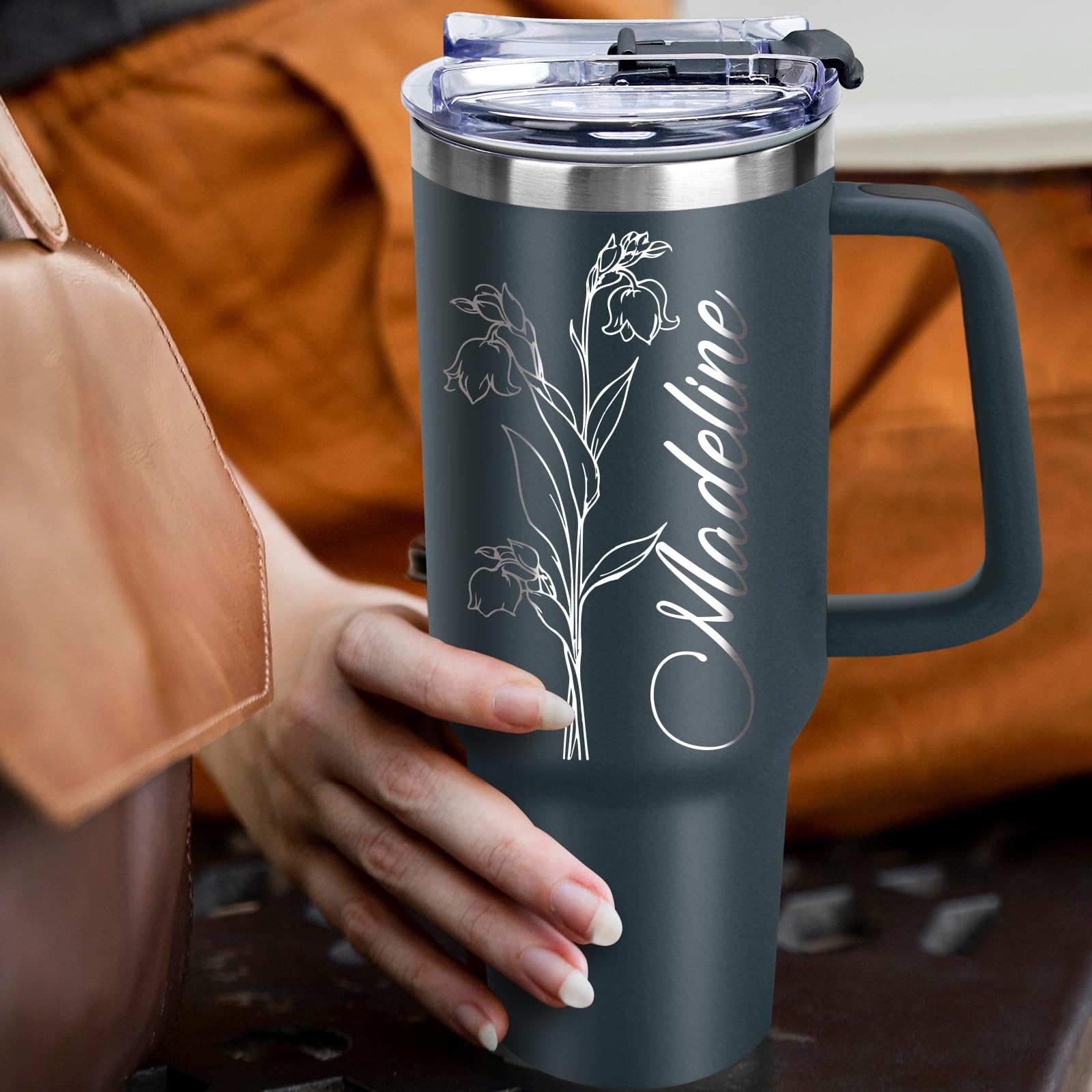 Personalized Tumbler Custom Coffee Tumbler Laser Engrave with Name 20 Oz Stainless Steel Travel Tumbler Cup Mug Personalized Gifts for Birthday Christmas Anniversary for Men Women Kids