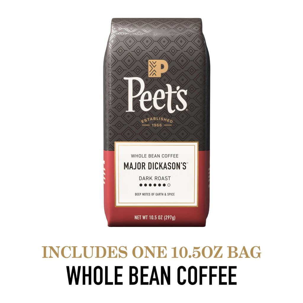 Peet's Coffee, Dark Roast Whole Bean Coffee, 100% Arabica Coffee - Major Dickason's Blend 18 Ounce Bag