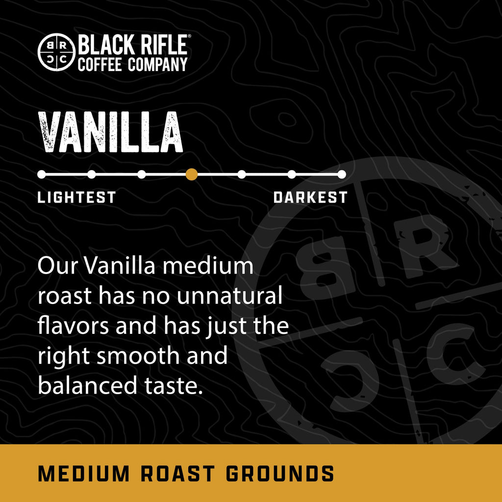 Black Rifle Coffee Company Just Black, 18oz Bag, Ground Coffee Medium Roast - Roasted Blend Made from Arabica Beans - Colombian & Brazilian Beans - Veteran Founded & American Made