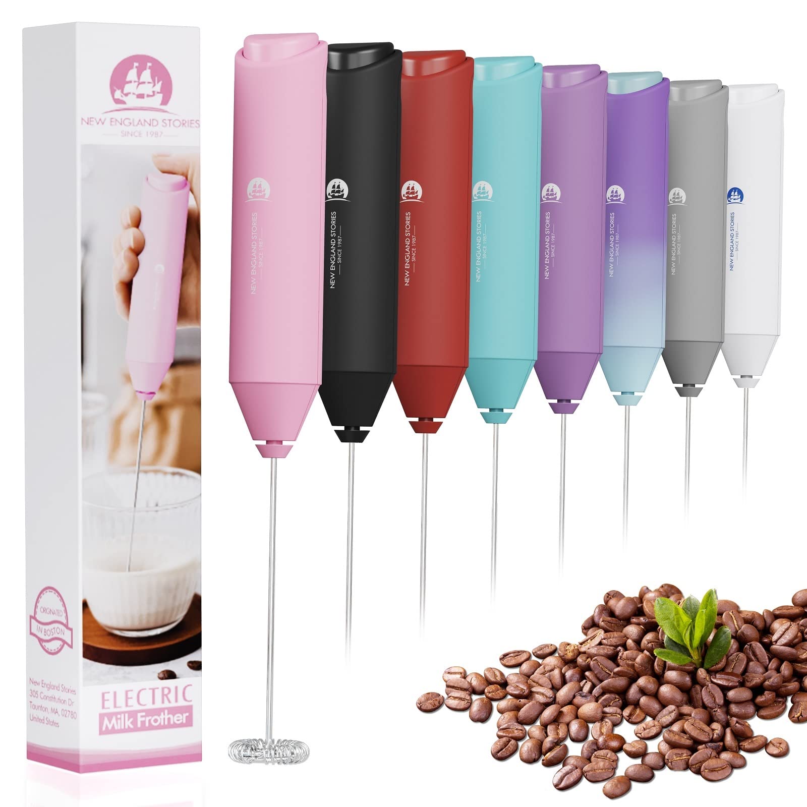 Powerful Milk Frother Handheld Foam Maker, Mini Whisk Drink Mixer for Coffee, Cappuccino, Latte, Matcha, Hot Chocolate, No Stand, Green