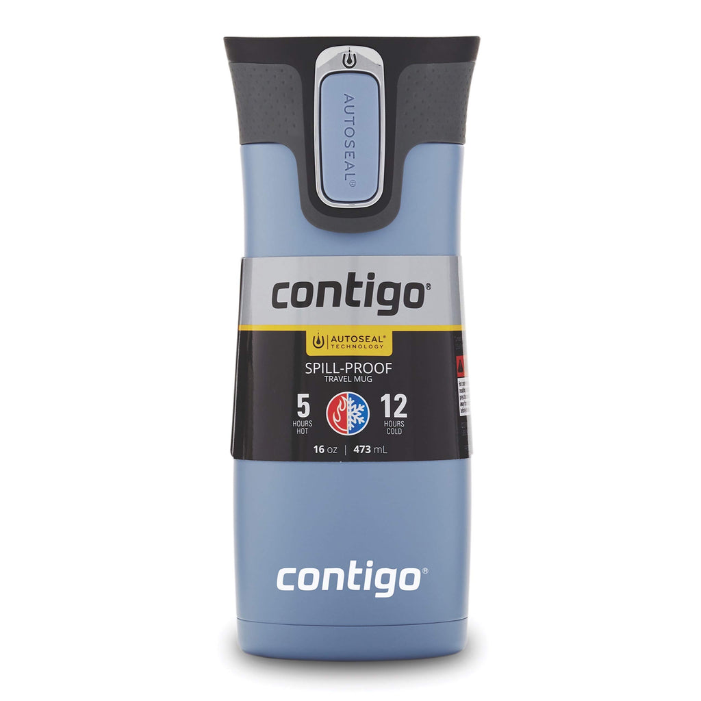 Contigo West Loop 2.0 Leak-Proof Spill-Proof Insulated Stainless Steel Travel Mug, 16oz., 2 Pack, Agave Metallic & Sake Metallic
