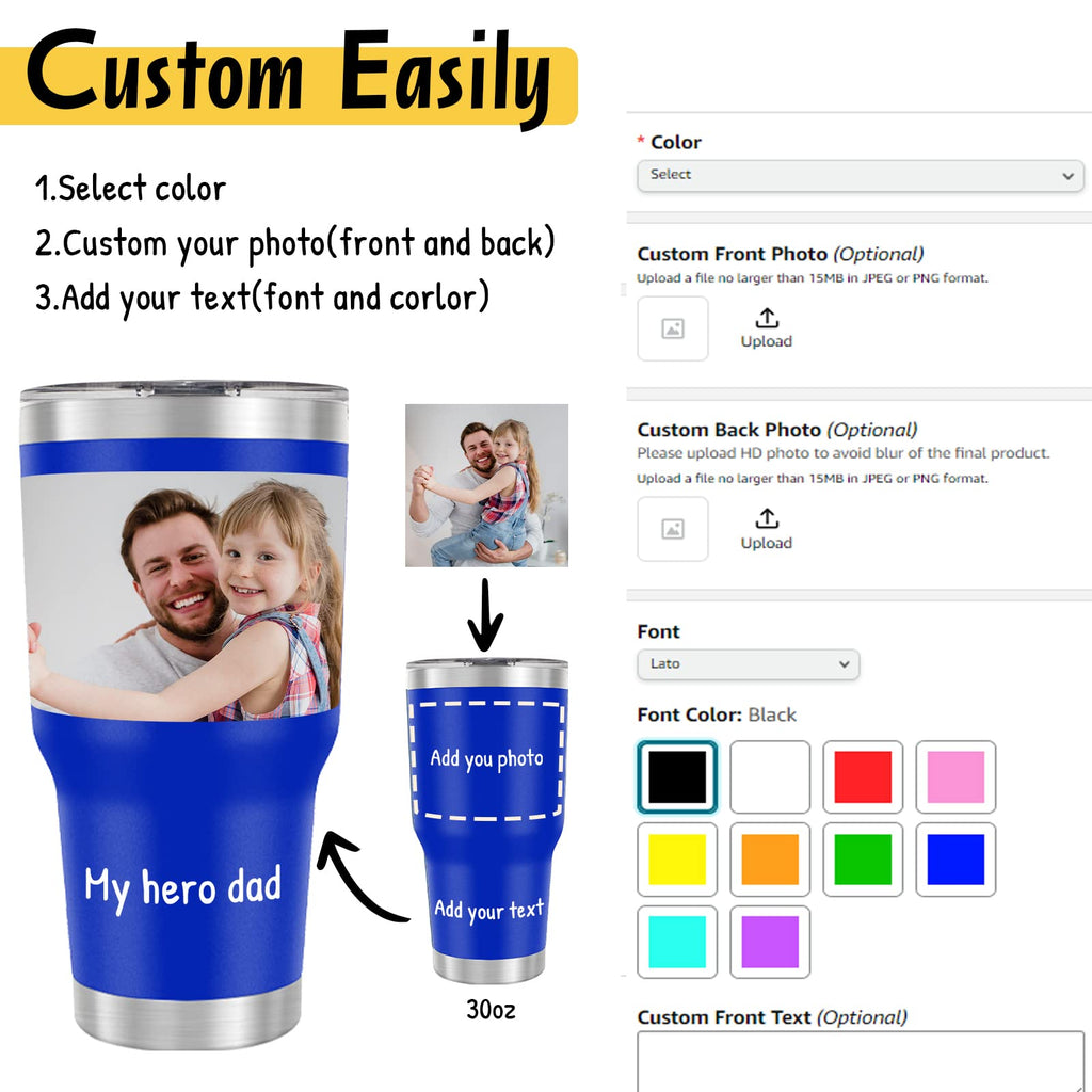 Personalized Tumbler Custom Coffee Tumbler Laser Engrave with Name 20 Oz Stainless Steel Travel Tumbler Cup Mug Personalized Gifts for Birthday Christmas Anniversary for Men Women Kids