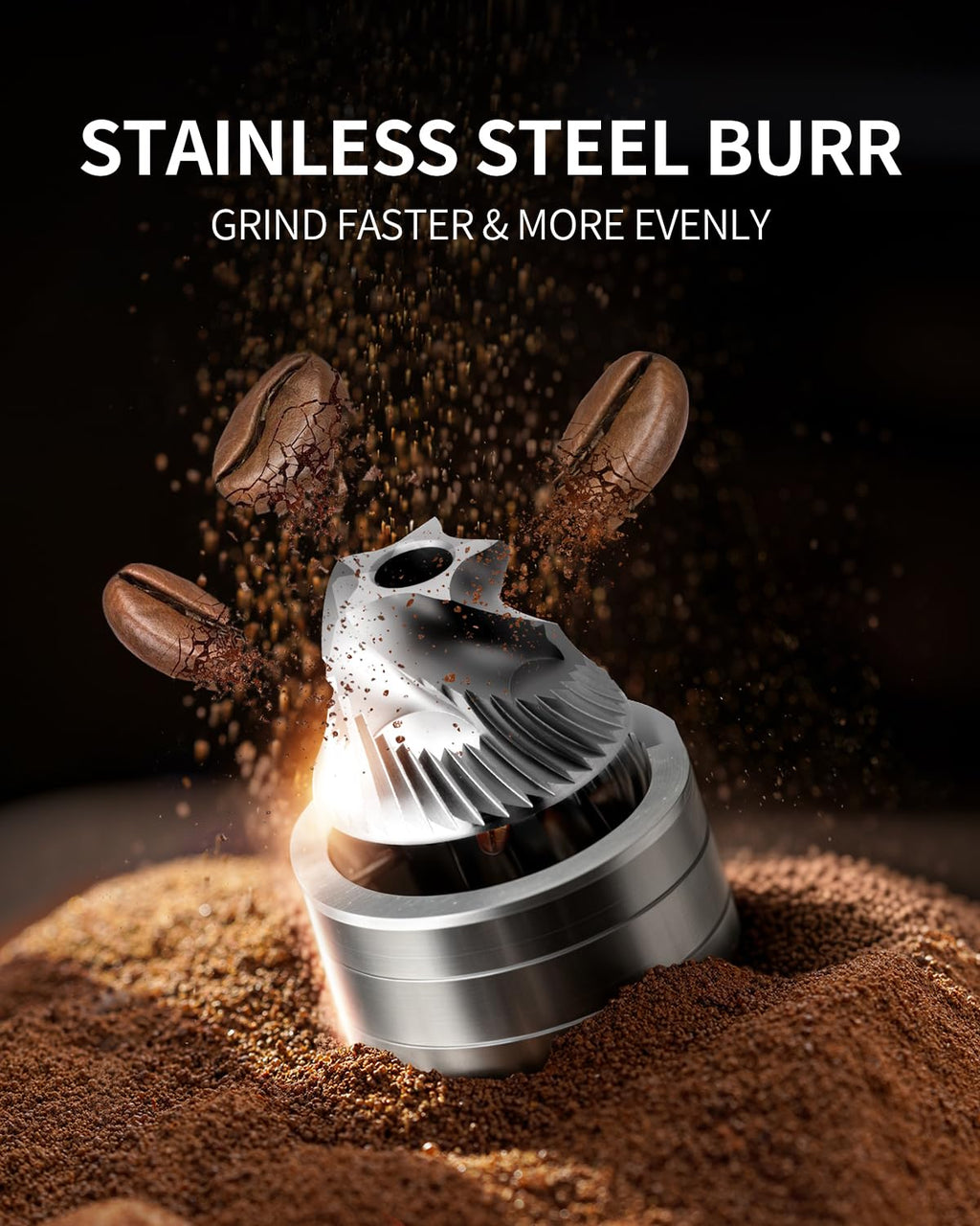 CIRCLE JOY Mini Manual Coffee Grinder with 40 External Adjustable Settings and Ceramic Conical Burr, Portable Stainless Steel Hand Coffee Grinder for Home and Travel