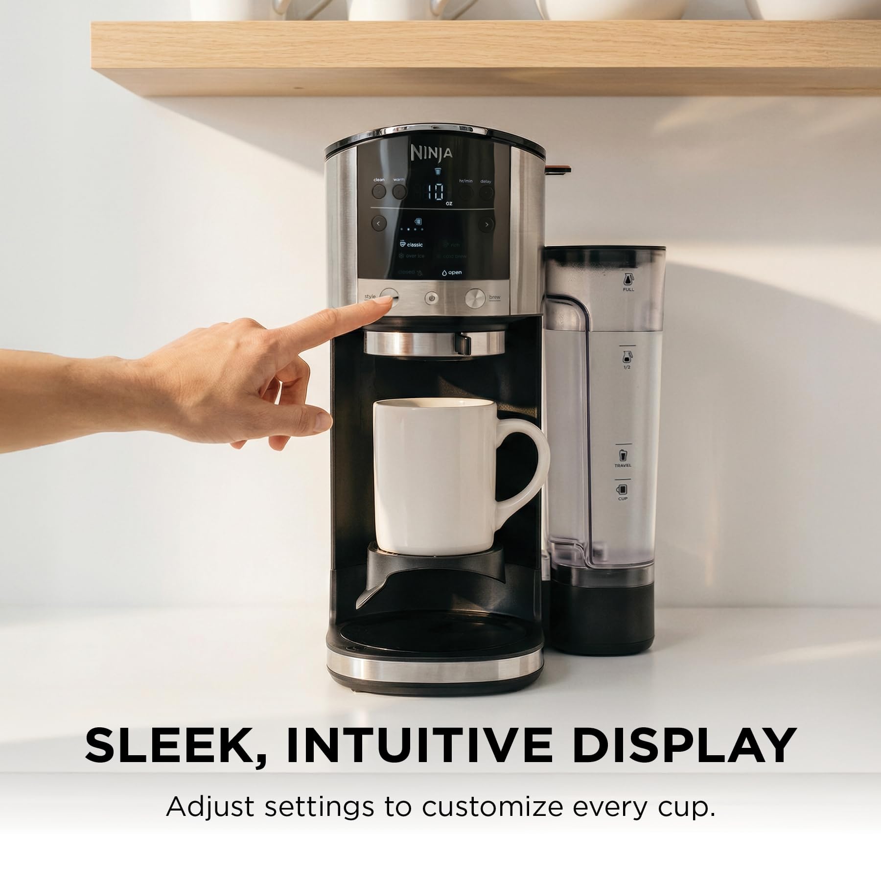 Ninja 12-Cup Programmable Coffee Brewer, 2 Brew Styles, Adjustable Warm Plate, 60oz Water Reservoir, Delay Brew - Black/Stainless Steel