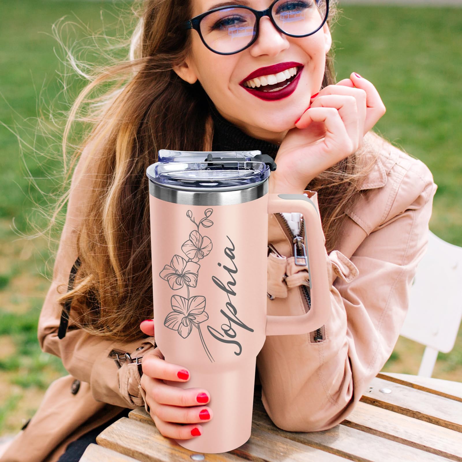 Personalized Tumbler Custom Coffee Tumbler Laser Engrave with Name 20 Oz Stainless Steel Travel Tumbler Cup Mug Personalized Gifts for Birthday Christmas Anniversary for Men Women Kids