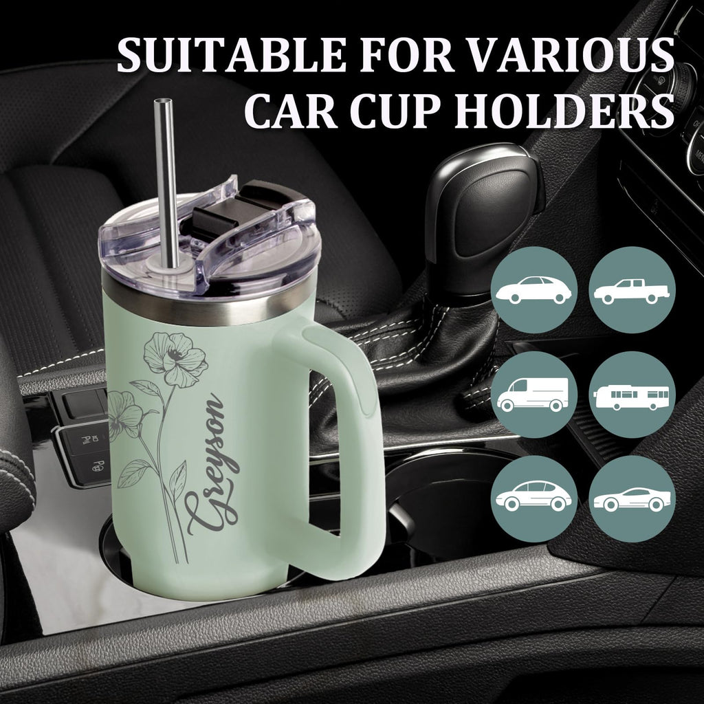 Personalized Tumbler Custom Coffee Tumbler Laser Engrave with Name 20 Oz Stainless Steel Travel Tumbler Cup Mug Personalized Gifts for Birthday Christmas Anniversary for Men Women Kids