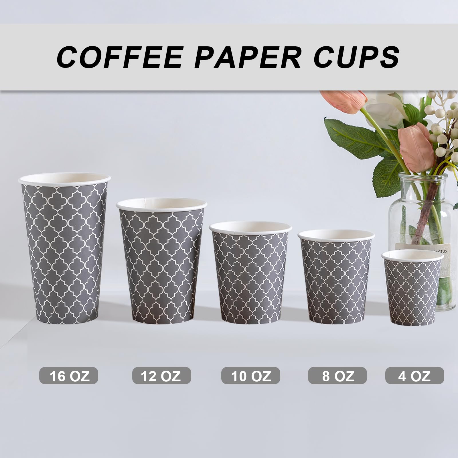 Lamosi Coffee Cups 12 oz 180 Pack, Disposable Paper Coffee Cups, Disposable Cups,12 oz Hot Cup,12oz Paper Insulated Cup for Cold Hot Drinks (No Lids)