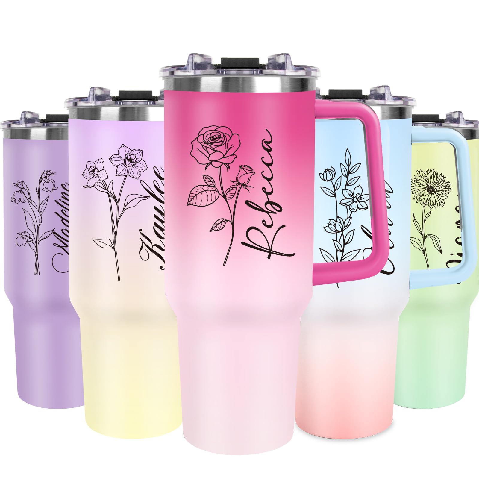 Personalized Tumbler Custom Coffee Tumbler Laser Engrave with Name 20 Oz Stainless Steel Travel Tumbler Cup Mug Personalized Gifts for Birthday Christmas Anniversary for Men Women Kids