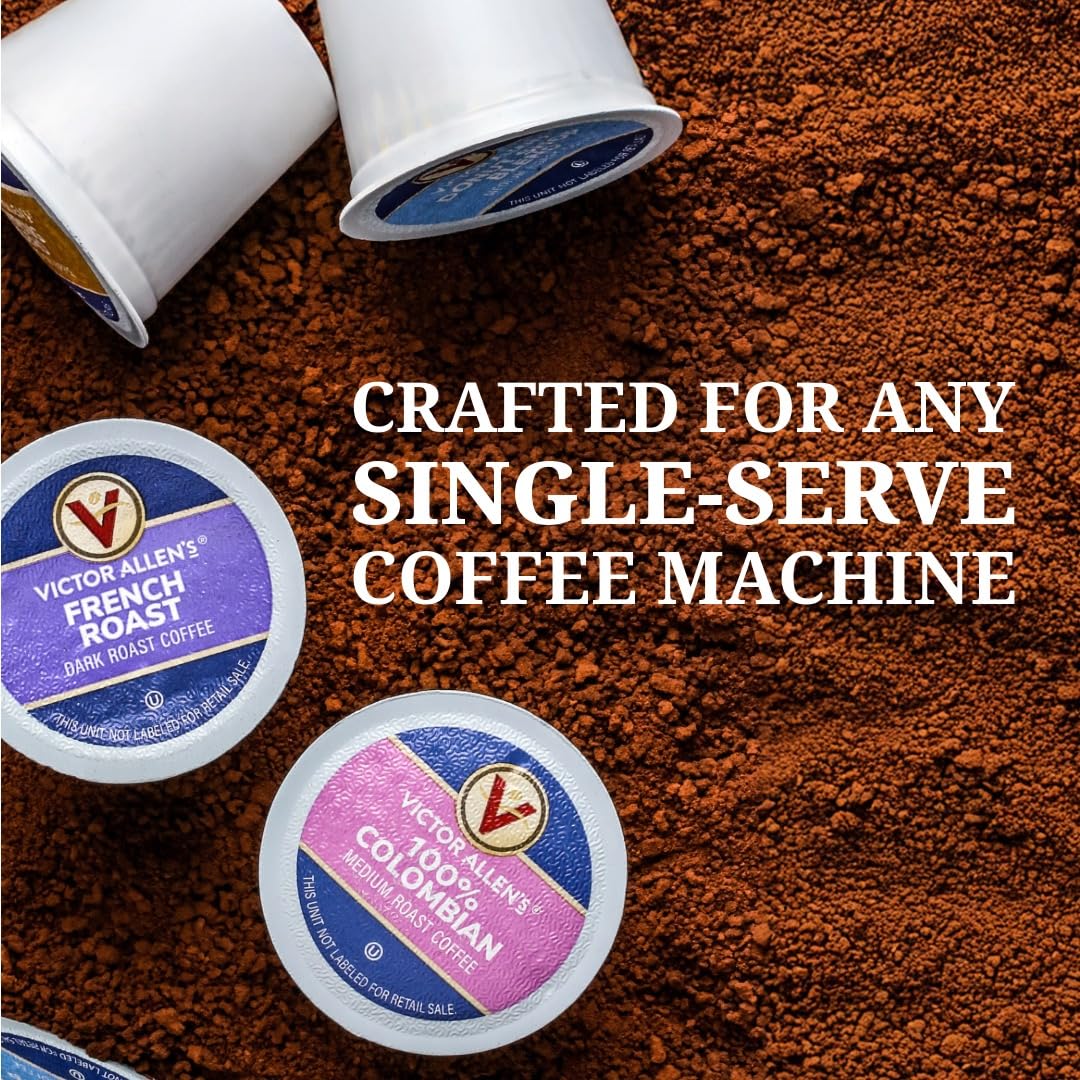 Victor Allen's Coffee White Chocolate Caramel Flavored Cappuccino, 42 Count, Single Serve Cups for Keurig K-Cup Brewers