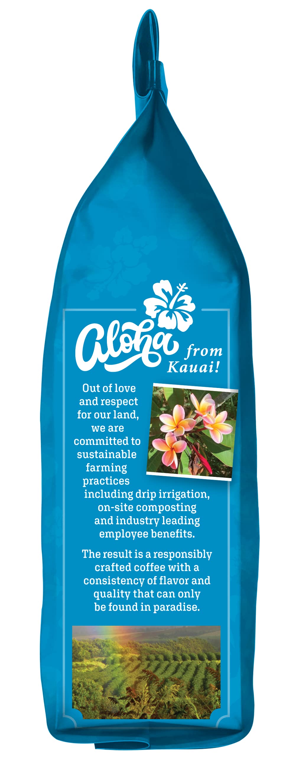 Kauai Coffee Whole Bean Coffee – Smooth, Non-Bitter Pure Arabica – Light Floral Notes & Bright Aroma – Grown on Hawaii's Largest Coffee Farm – Koloa Estate Medium Roast, 1 Pack of 10oz