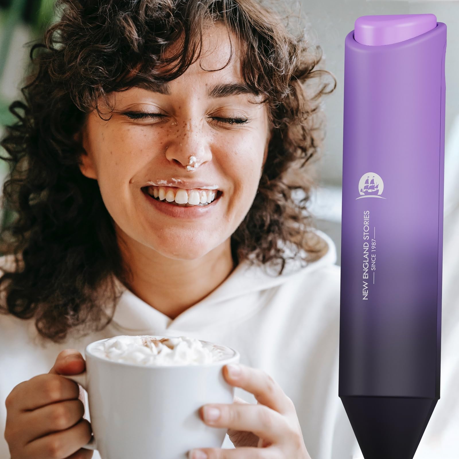 Powerful Milk Frother Handheld Foam Maker, Mini Whisk Drink Mixer for Coffee, Cappuccino, Latte, Matcha, Hot Chocolate, No Stand, Green