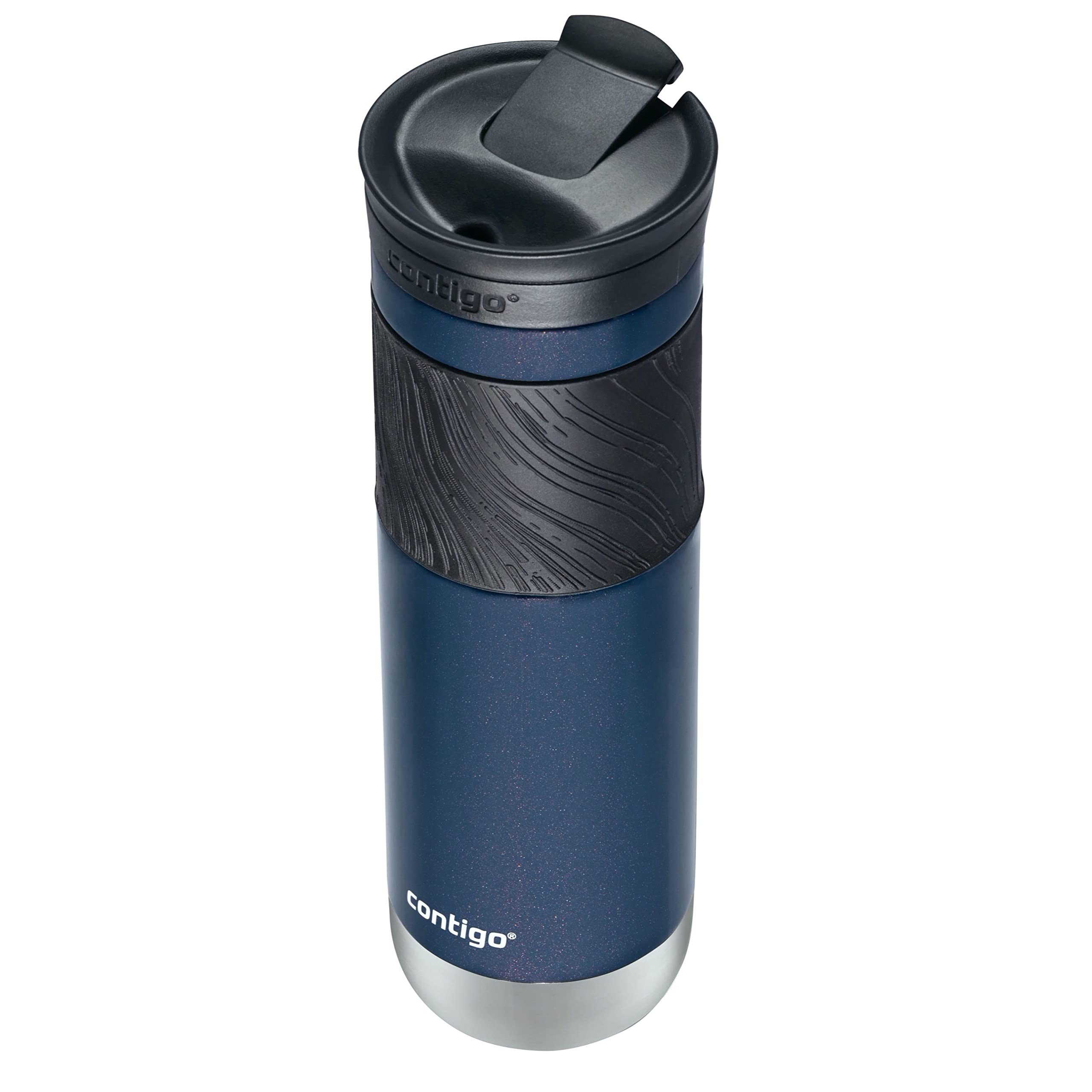 Contigo Byron Vacuum-Insulated Stainless Steel Travel Mug with Leak-Proof Lid Reusable Coffee Mug or Water Bottle BPA-Free 16oz Licorice Keeps Beverages Hot for 6 Hours or Cold for 12 Hours