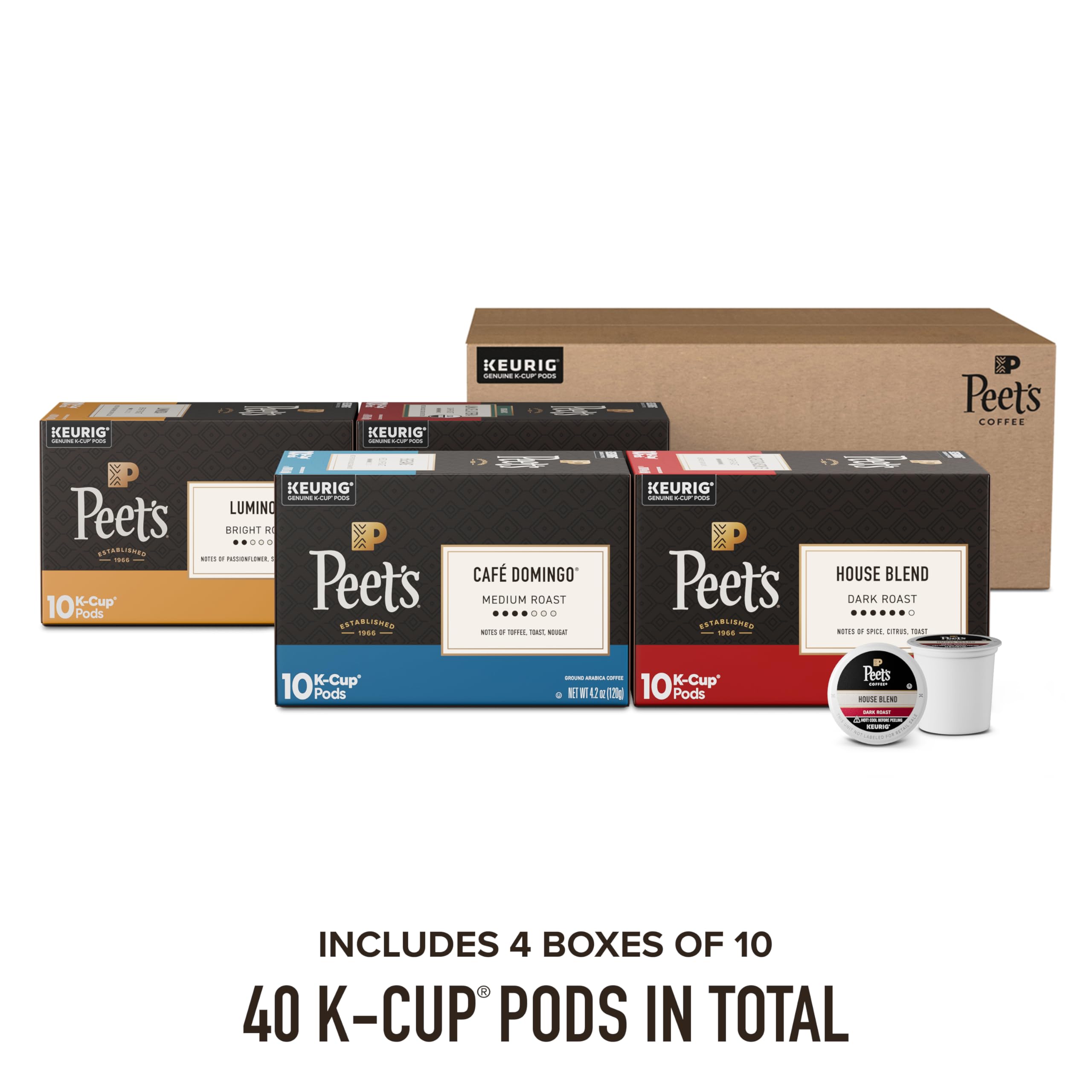 Peet's Coffee, Dark Roast Keurig K-Cup Pods, 100% Arabica Coffee - Major Dickason's Blend 75 Count (1 Box of 75 Pods)