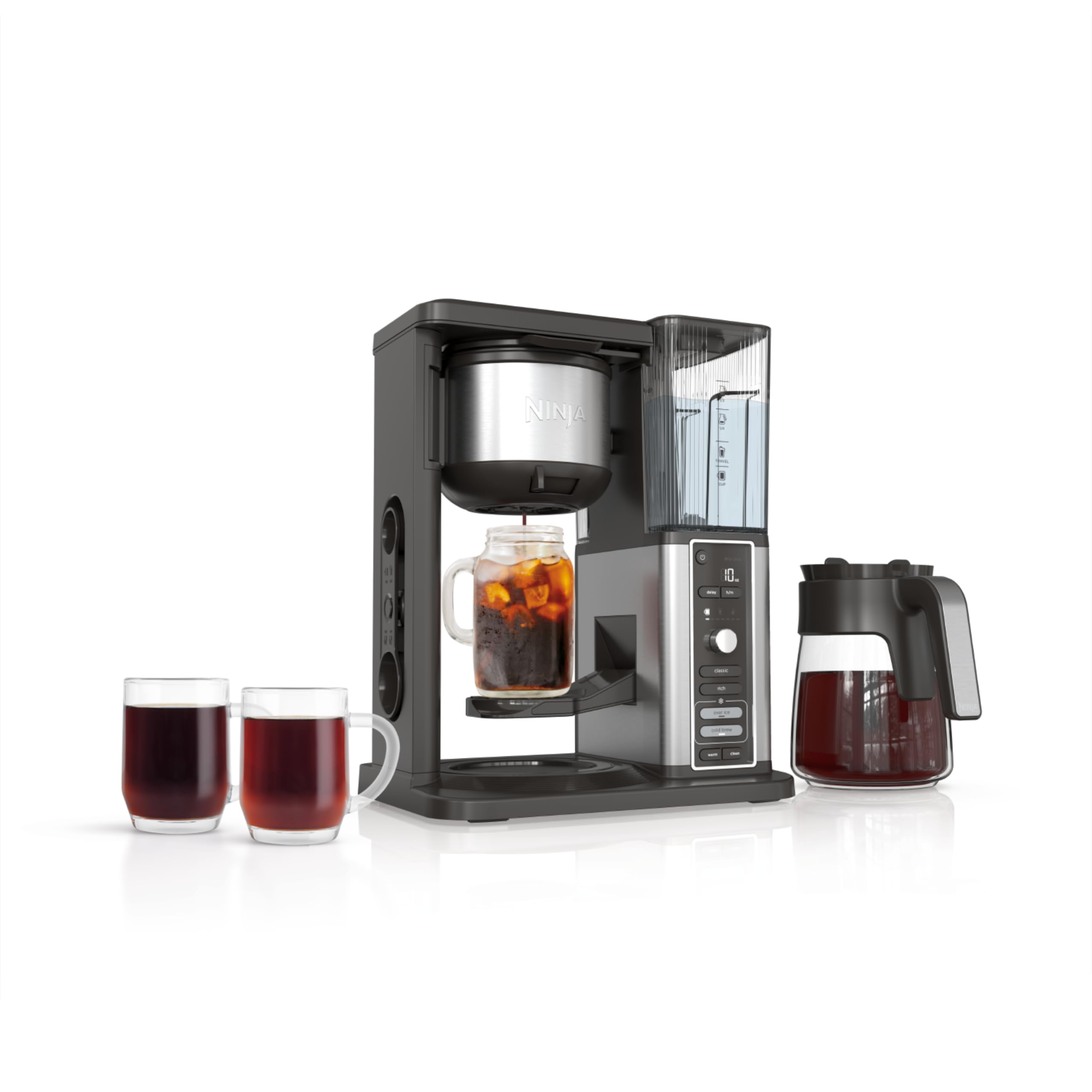 Ninja Specialty Coffee Maker | Includes 10-Cup Carafe, Fold-Away Frother, Permanent Filter & Removable, Dishwasher Safe Reservoir | 6 Brew Styles, 8 Cup to Travel Mug to Pot Sizes | Black | CM401