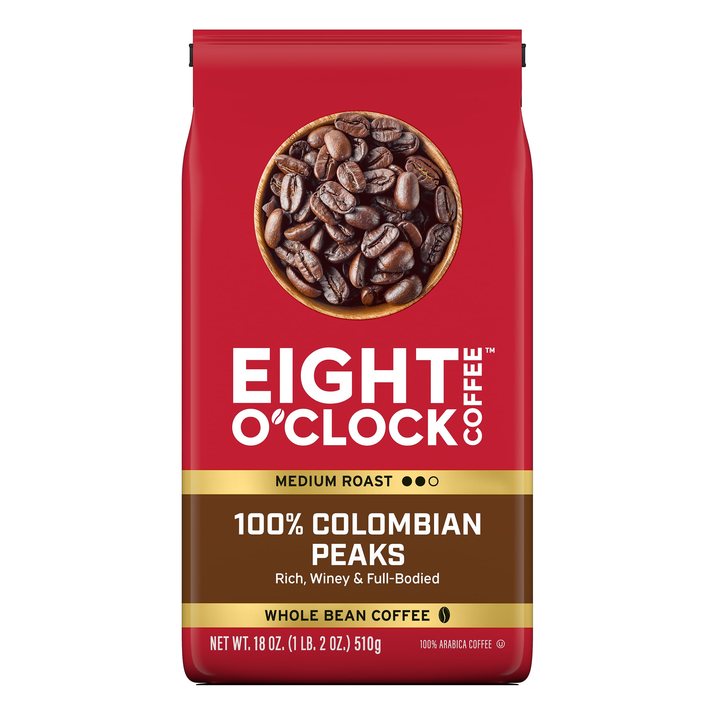 Eight O'Clock Coffee The Original, Medium Roast Whole Bean Coffee, Sweet, Fruity, Well Balanced, 30 Ounce (Pack of 1)