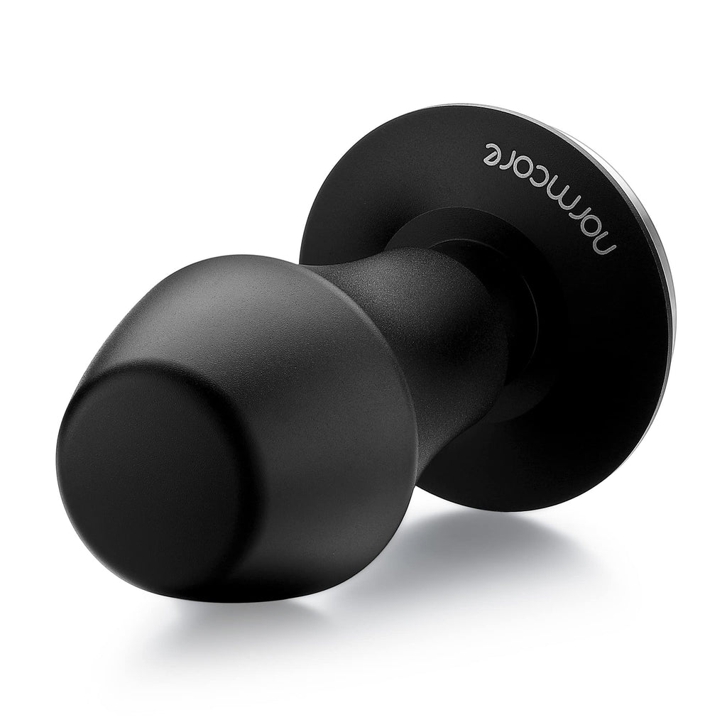 Normcore V4 Coffee Tamper 53.3mm - Spring-Loaded Tamper - Barista Espresso Tamper with 15lb / 25lb / 30lbs Replacement Springs - Anodized Aluminum Handle and Stand - Flat Base, Black
