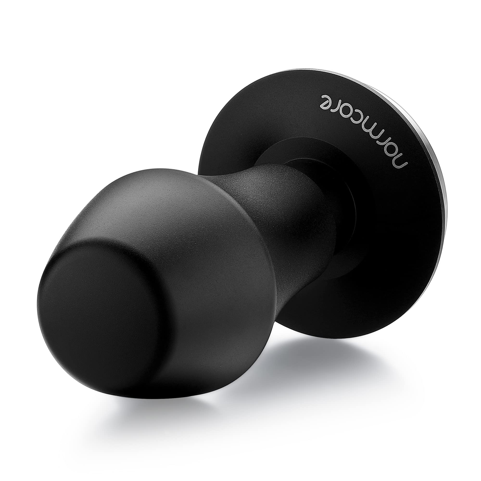 Normcore V4 Coffee Tamper 53.3mm - Spring-Loaded Tamper - Barista Espresso Tamper with 15lb / 25lb / 30lbs Replacement Springs - Anodized Aluminum Handle and Stand - Flat Base, Black