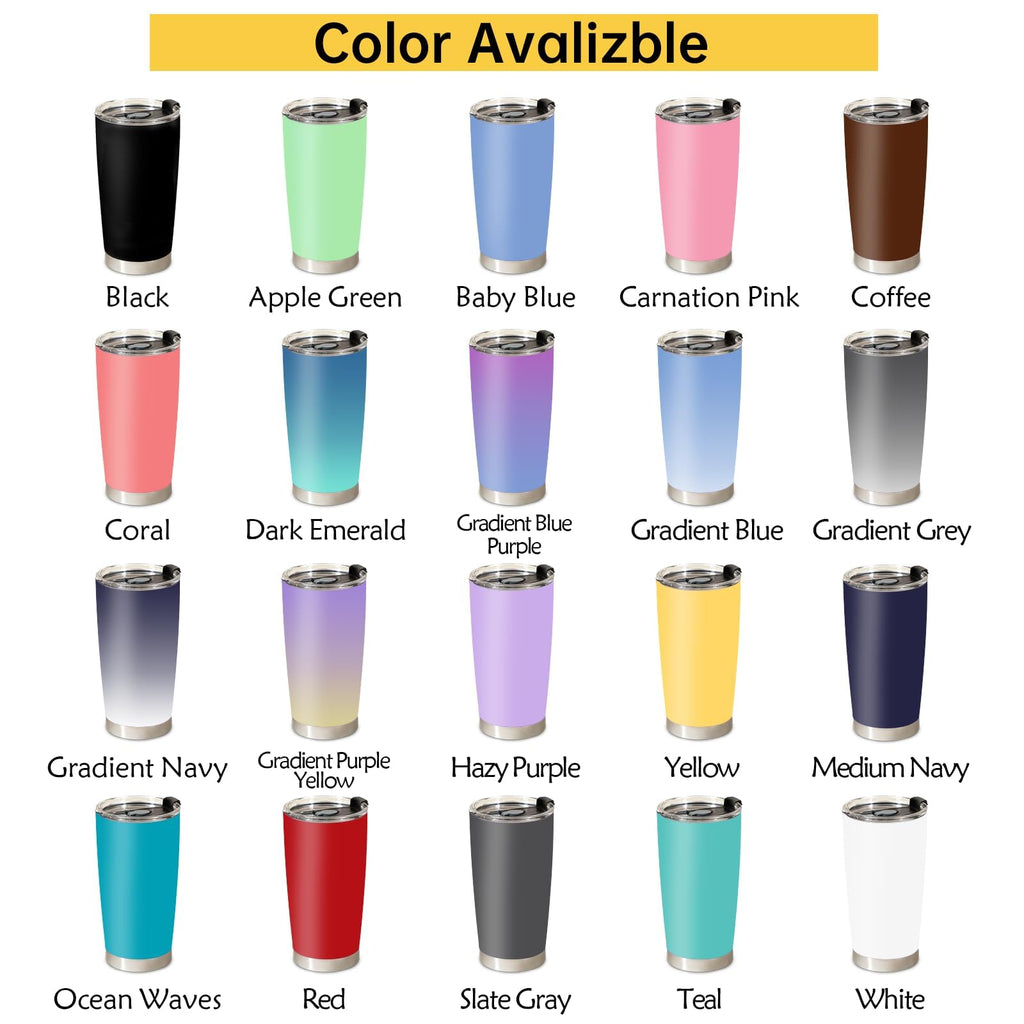 Personalized Tumbler Custom Coffee Tumbler Laser Engrave with Name 20 Oz Stainless Steel Travel Tumbler Cup Mug Personalized Gifts for Birthday Christmas Anniversary for Men Women Kids