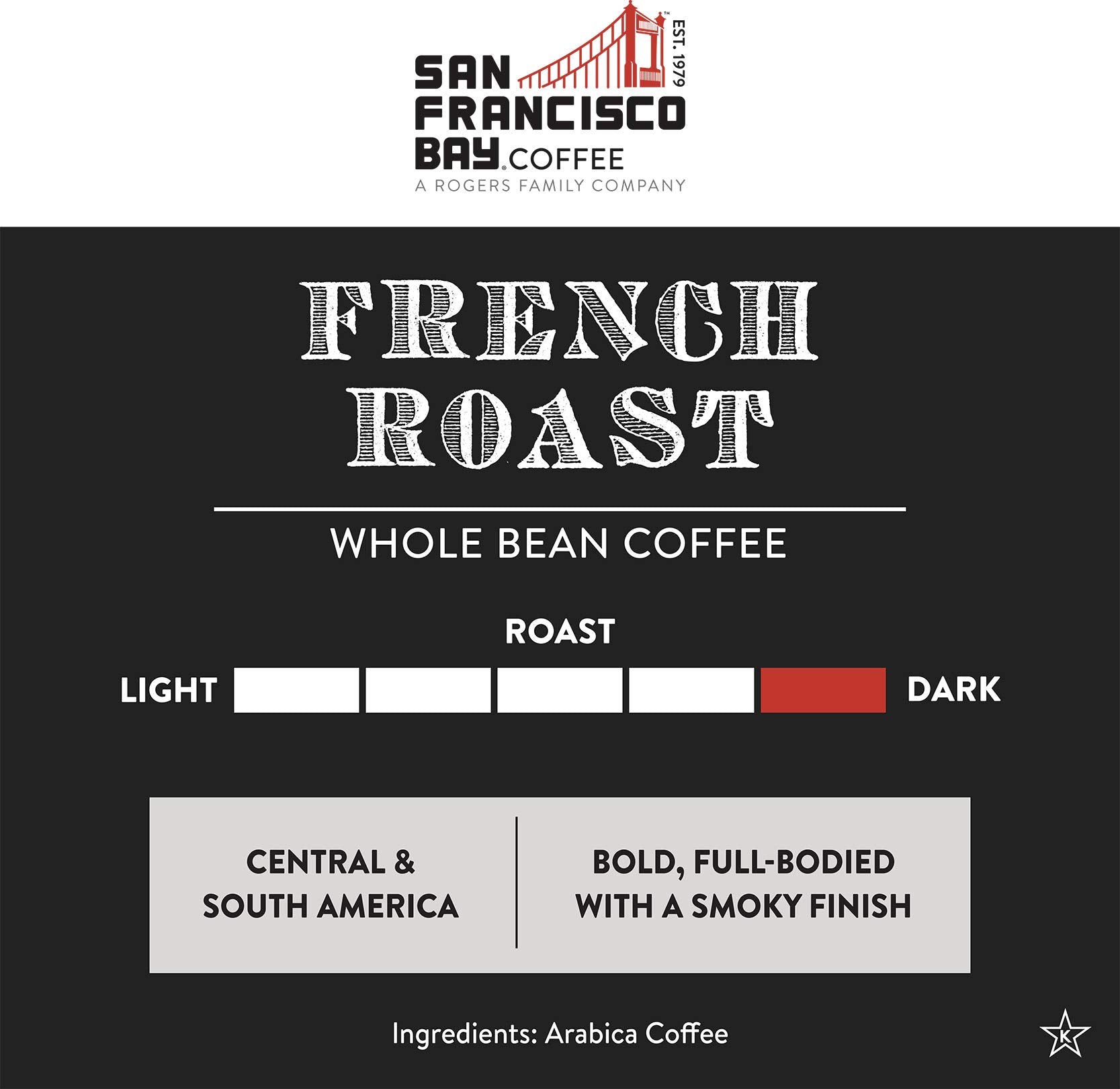 San Francisco Bay Coffee - Medium-Dark Roast Whole Bean Coffee - Fog Chaser (2 lb bag)