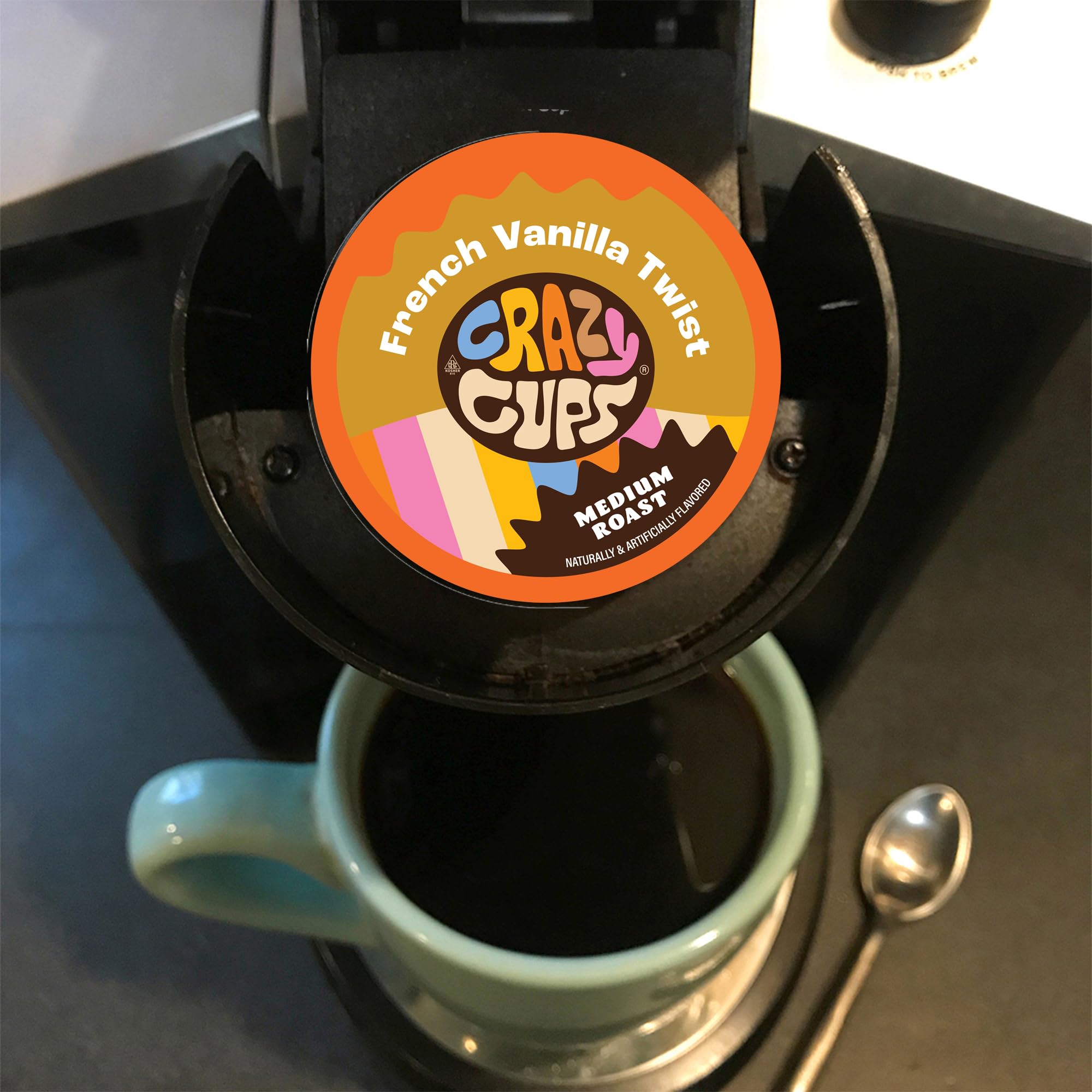 Crazy Cups Flavored Coffee Pods Variety Pack for Keurig K Cups Brewers, Assorted Flavored Coffee Sampler, 40 Count