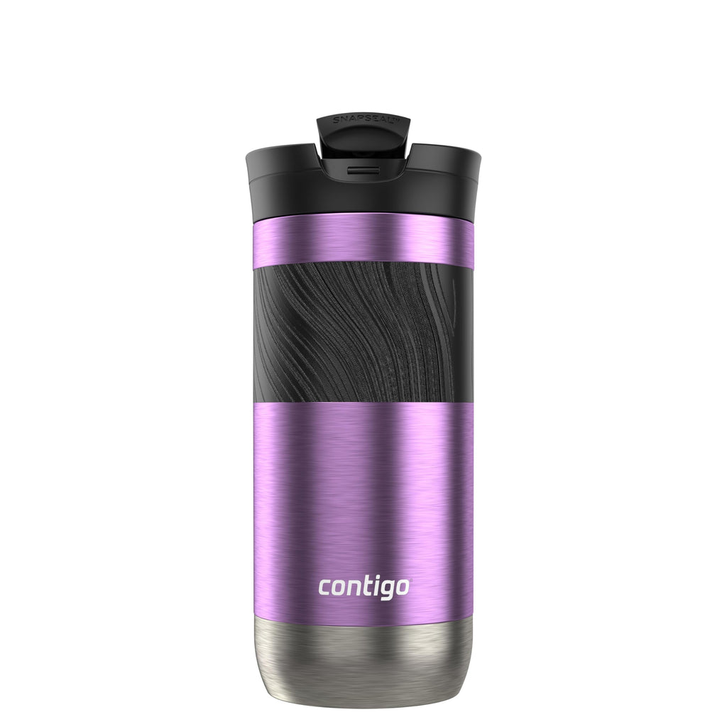 Contigo Byron Vacuum-Insulated Stainless Steel Travel Mug with Leak-Proof Lid Reusable Coffee Mug or Water Bottle BPA-Free 16oz Licorice Keeps Beverages Hot for 6 Hours or Cold for 12 Hours