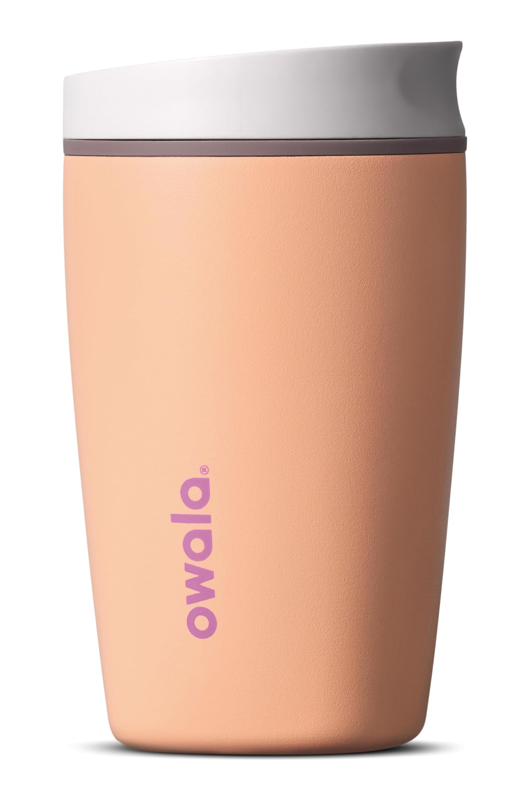 Owala SmoothSip Slider Insulated Stainless Steel Coffee Tumbler, Reusable Iced Coffee Cup, Hot Coffee Travel Mug, BPA Free 12 oz, Vanilla Bean