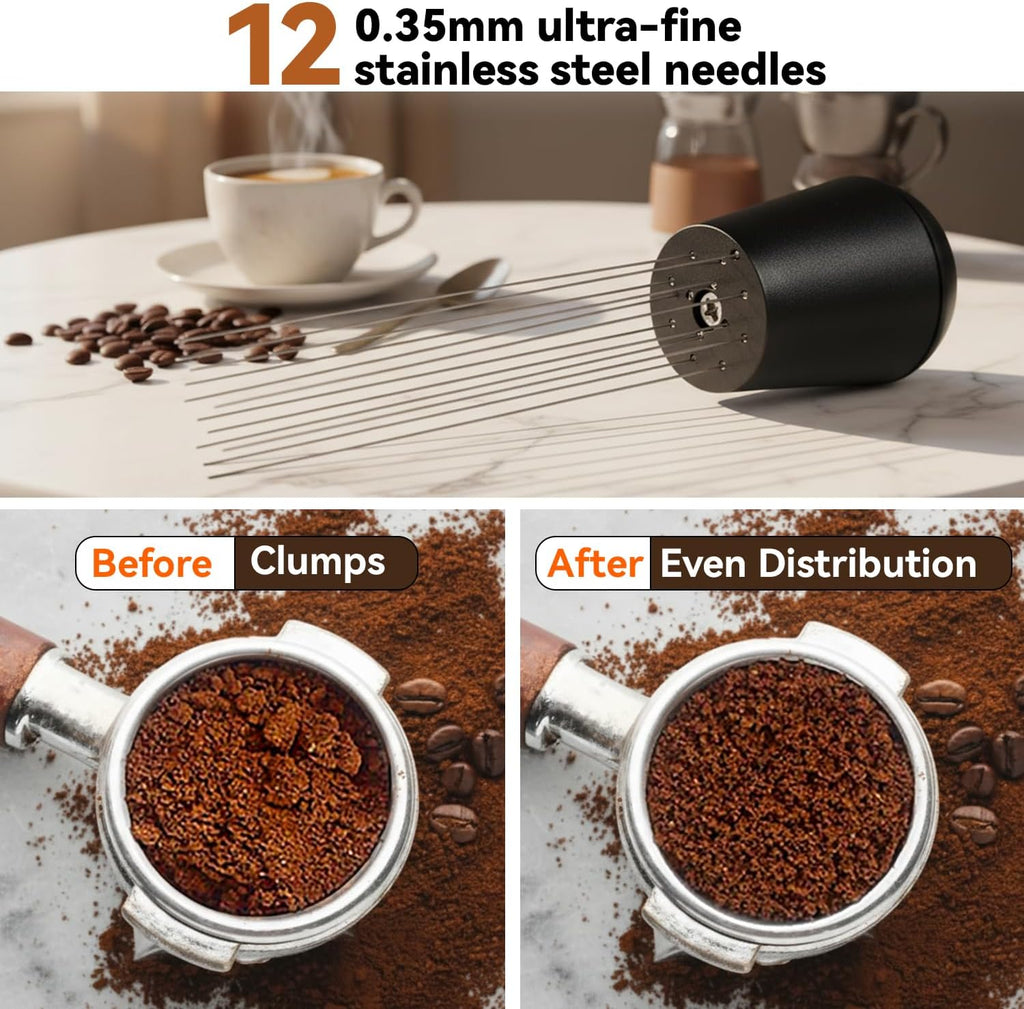 54mm Espresso Accessories Kit – Coffee Distributor & Tamper Leveler, WDT Tool, Dosing Funnel and Puck Screen, Fits Breville 54mm Espresso Machines, Barista Espresso Machine Accessories