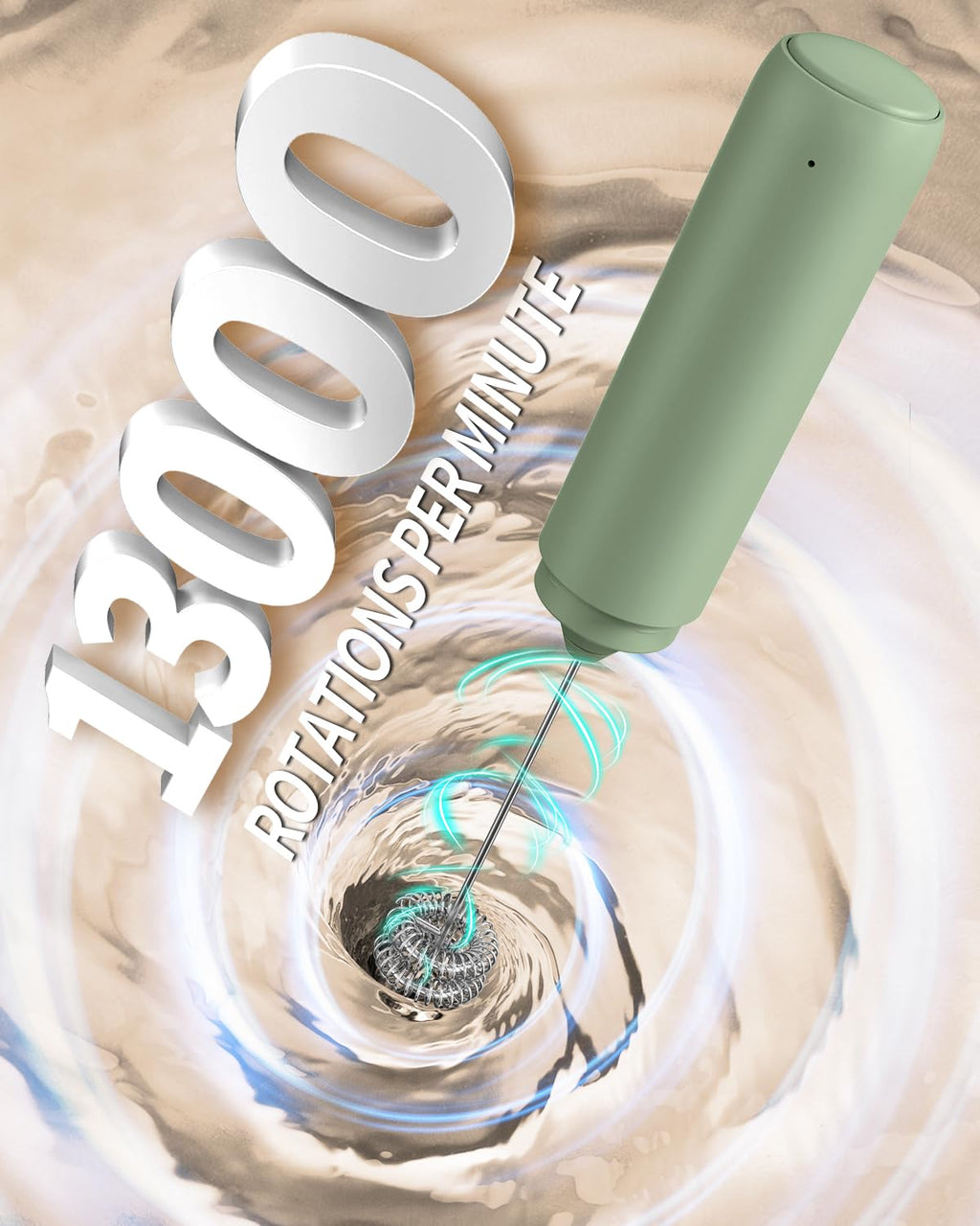 CIRCLE JOY Rechargeable Milk Frother Hanheld, Dual Coil Whisk Head Electric Coffee Frother, Portable Hand Frother Wand Drink Mixer for Matcha Lattes Cappuccino, Kitchen Gifts, Black