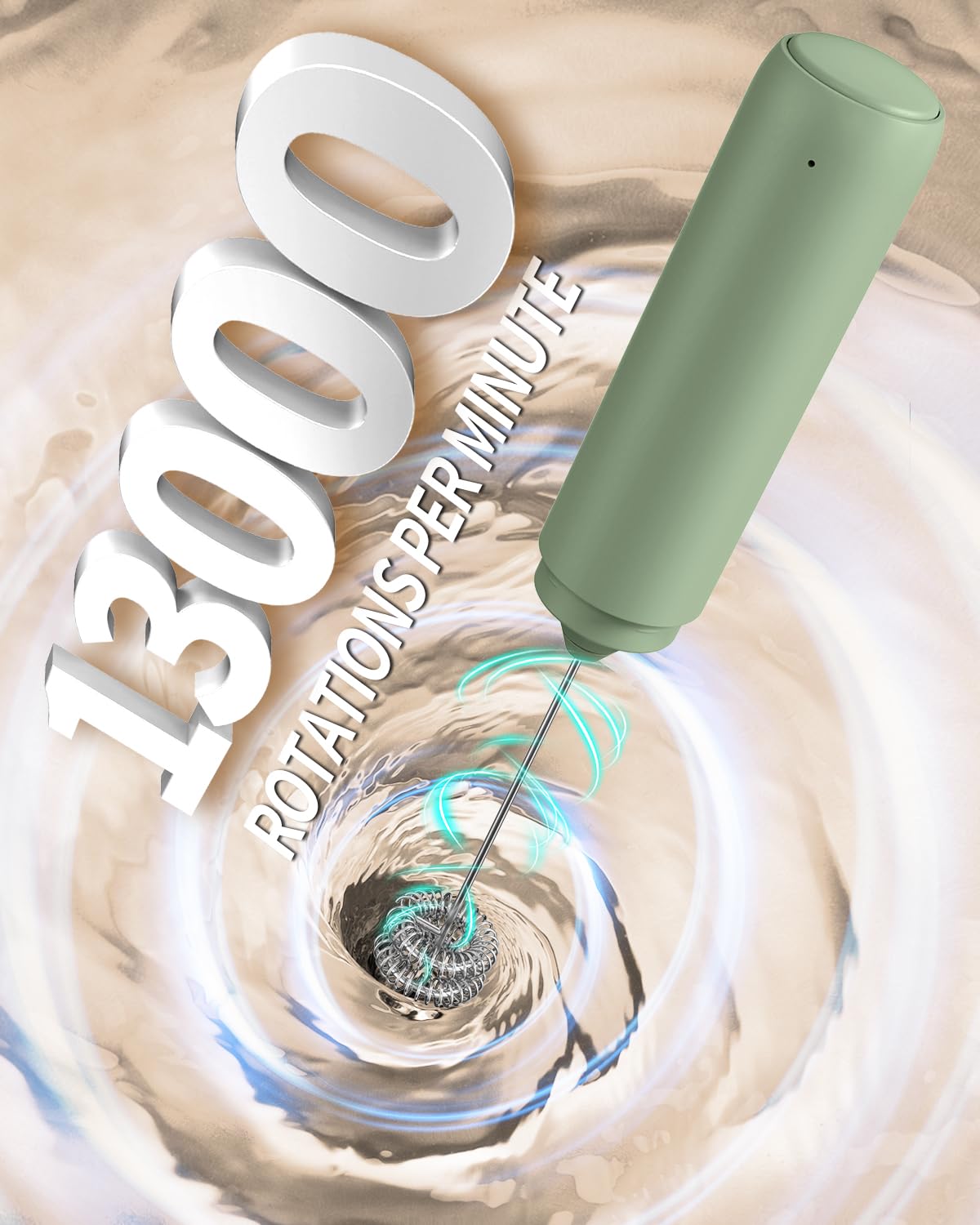 CIRCLE JOY Rechargeable Milk Frother Hanheld, Dual Coil Whisk Head Electric Coffee Frother, Portable Hand Frother Wand Drink Mixer for Matcha Lattes Cappuccino, Kitchen Gifts, Black